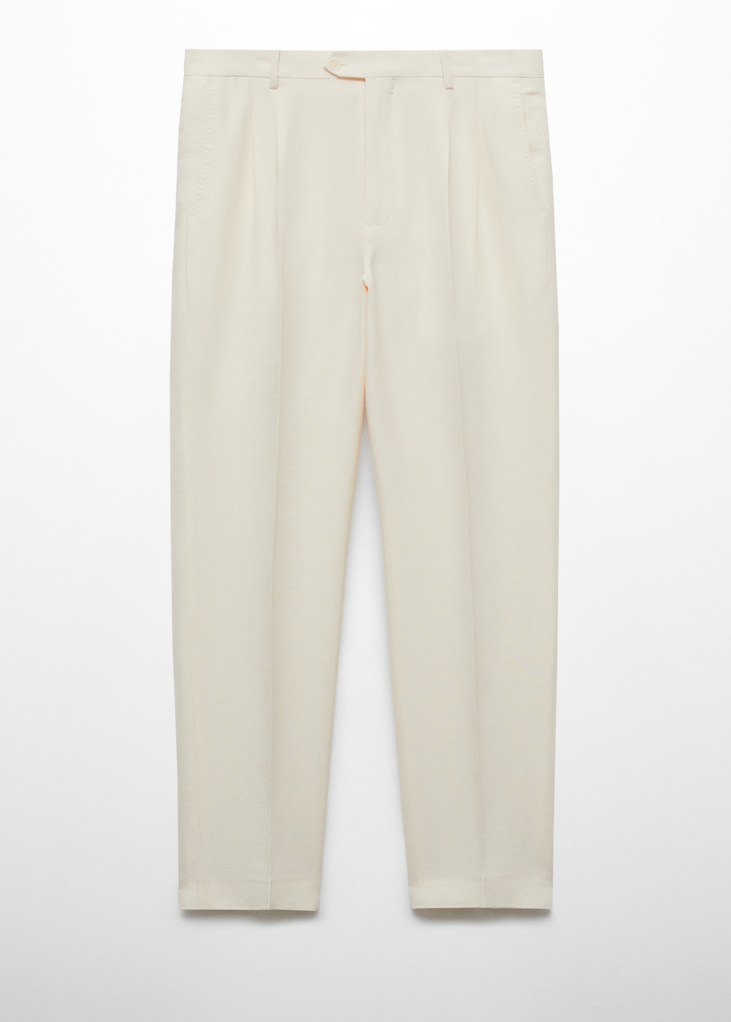 Linen slim-fit pleated trousers - Article without model