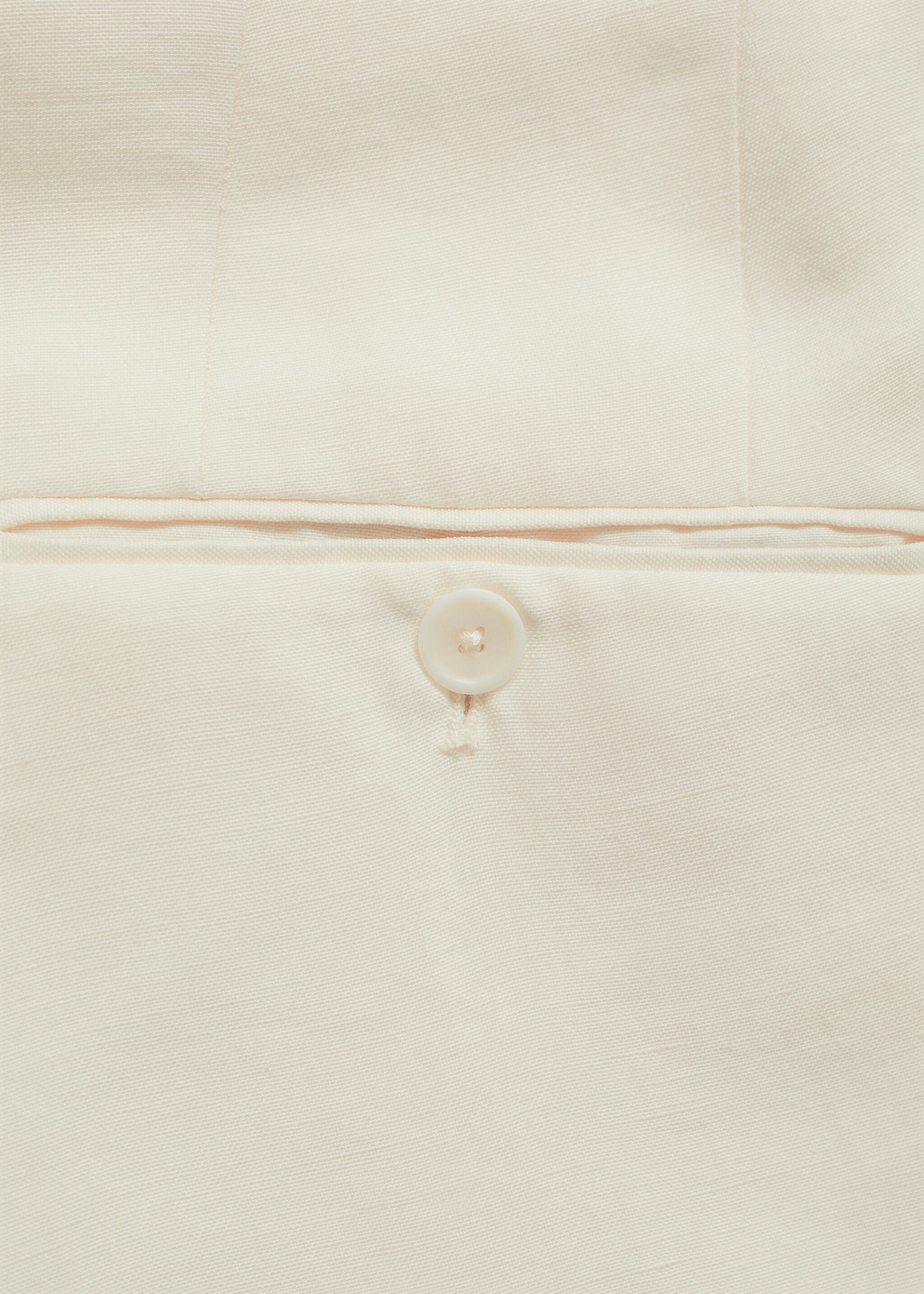 Linen slim-fit pleated trousers - Details of the article 0, Ecru. Ref: 67018270-00.