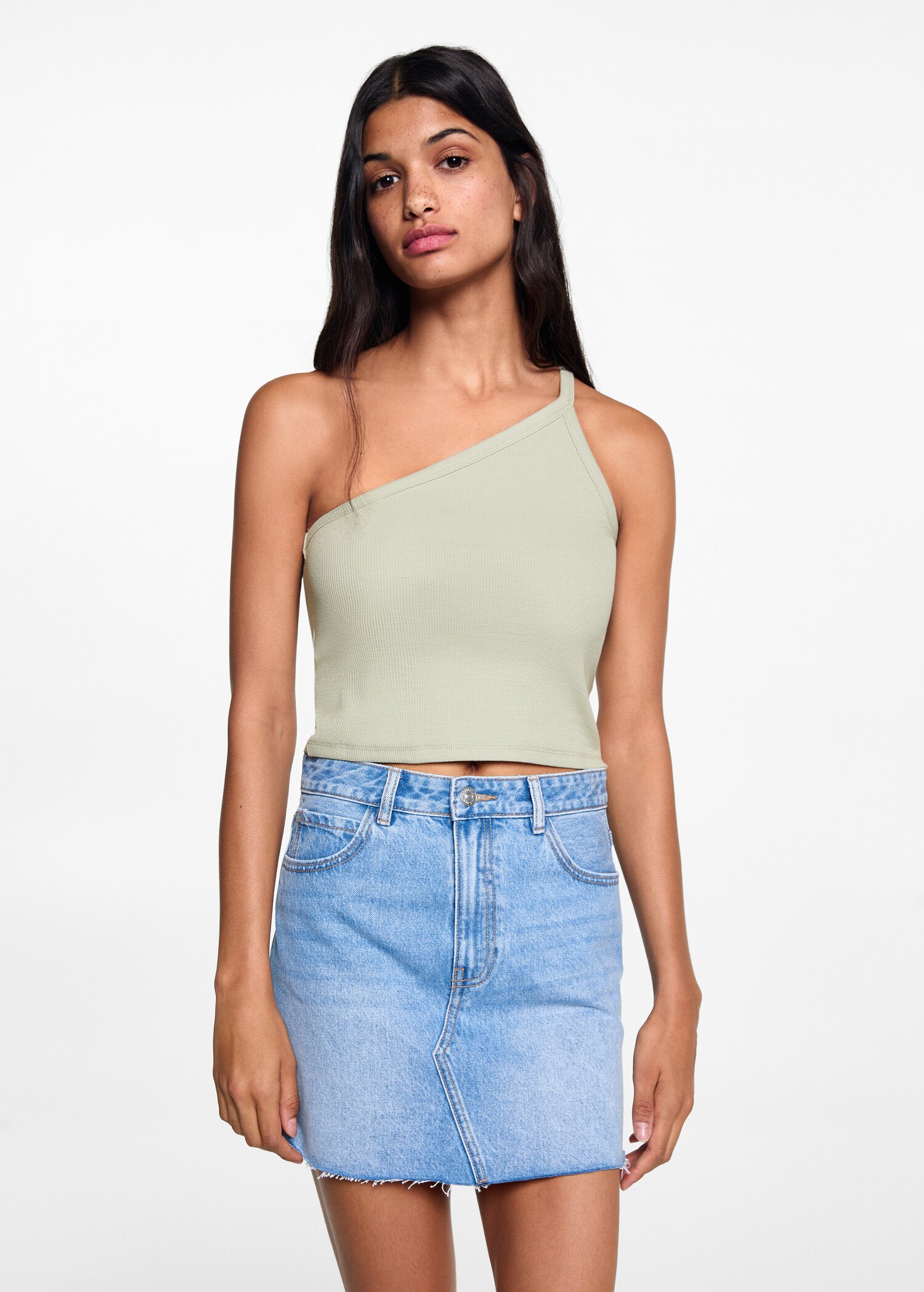 Asymmetrical crop top - Medium plane