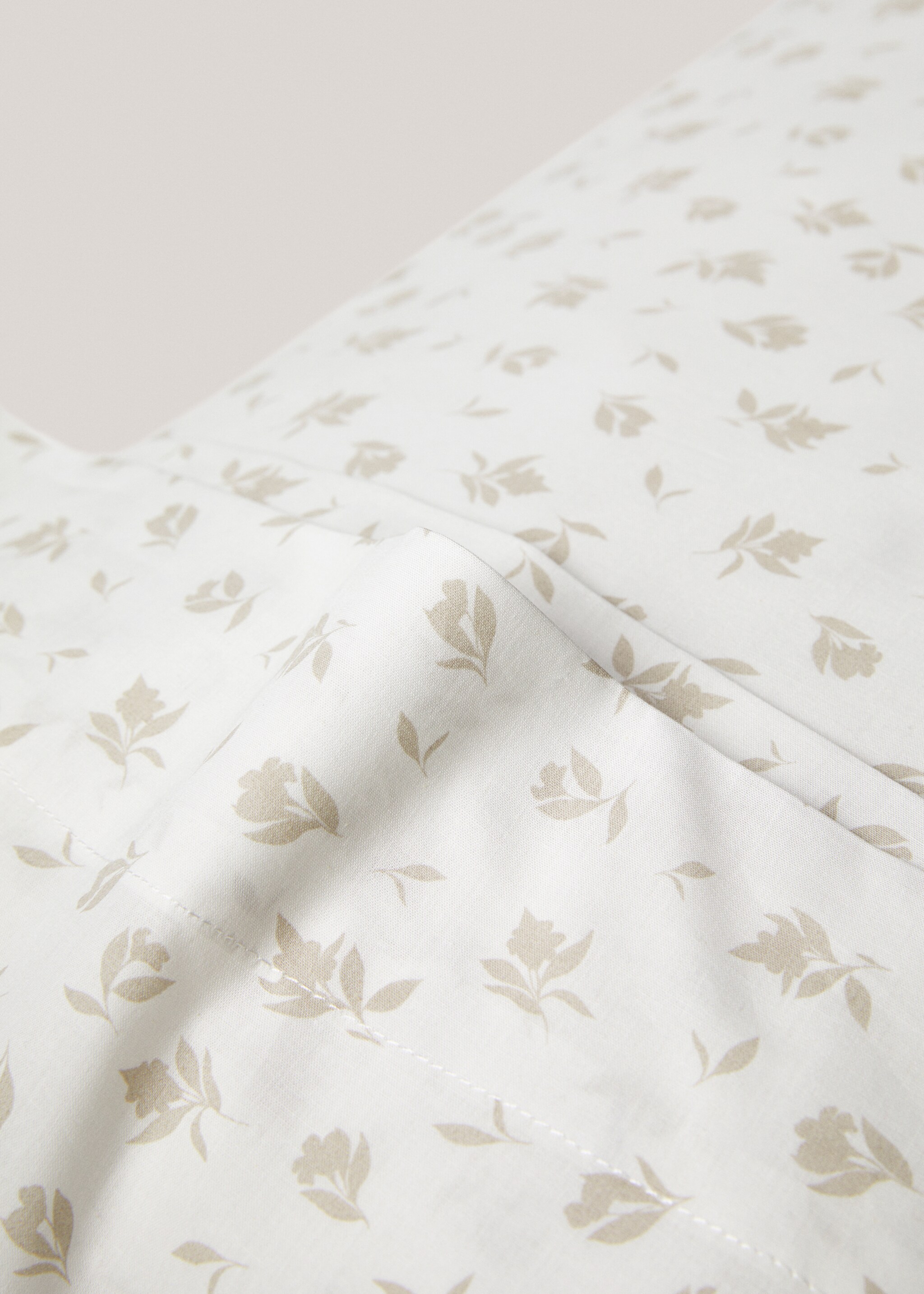 Cotton pillowcase with floral design 45x110cm - Details of the article 1