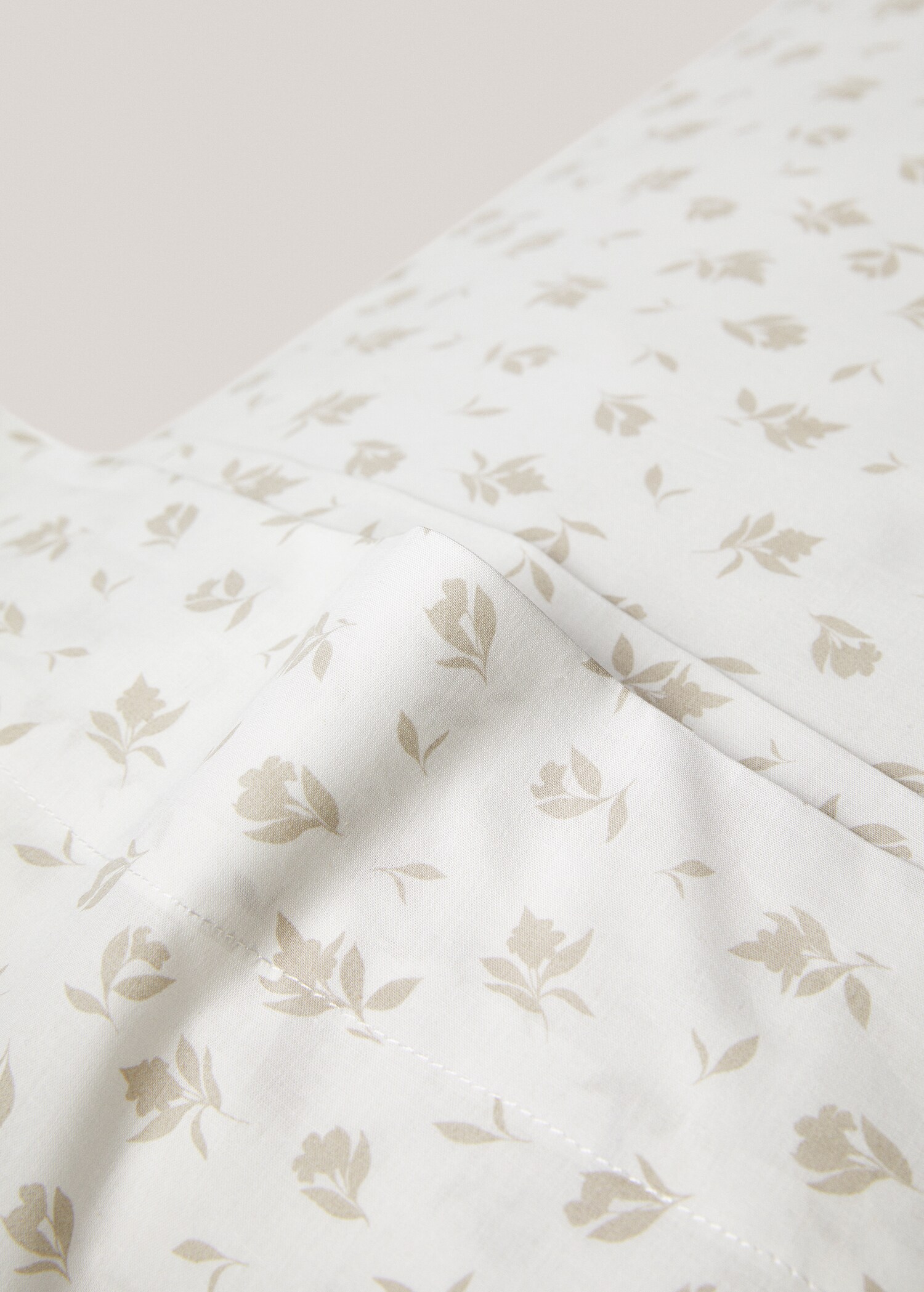 Cotton pillowcase with floral design 45x110cm - Details of the article 1