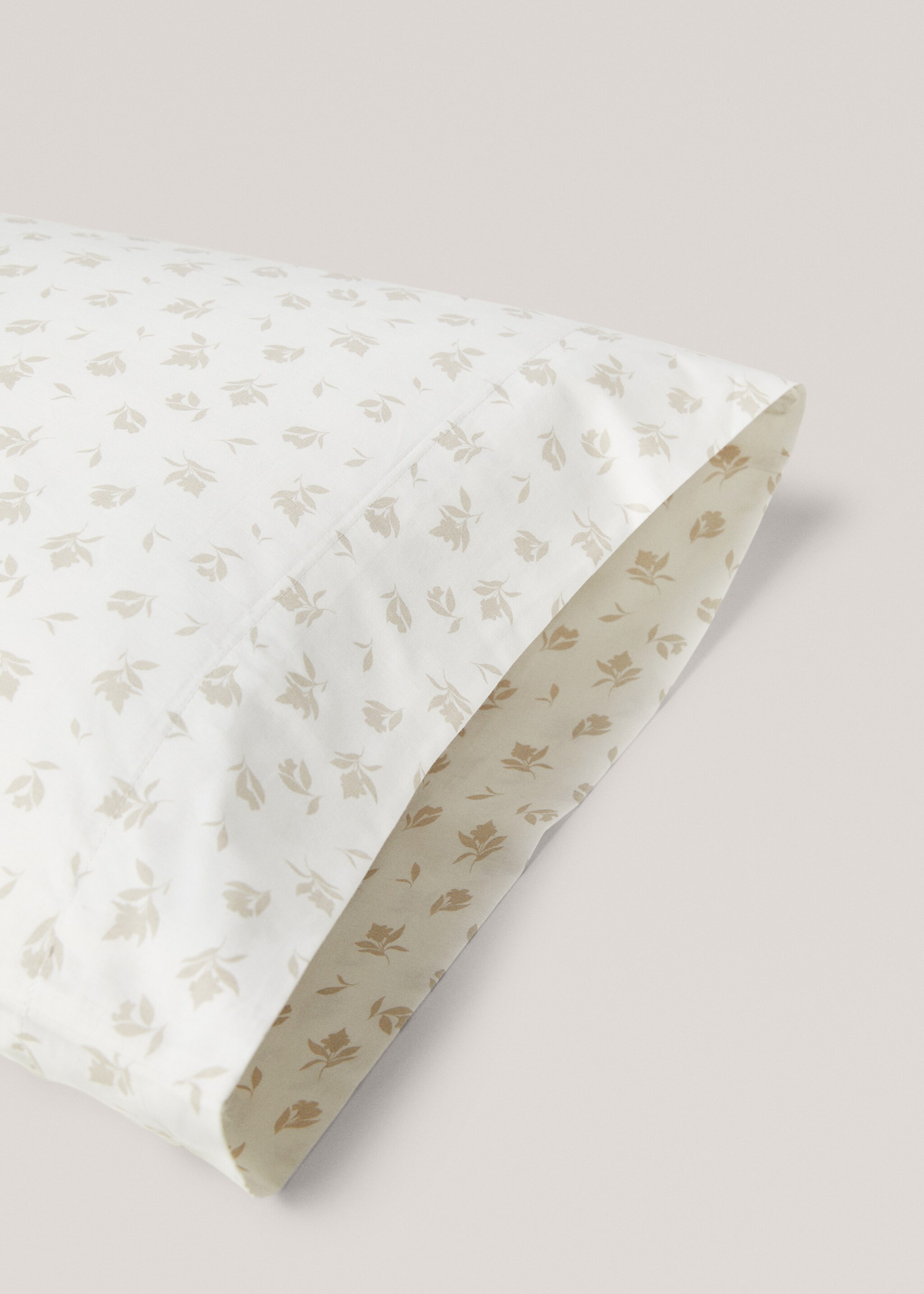 Cotton pillowcase with floral design 45x110cm - Details of the article 2