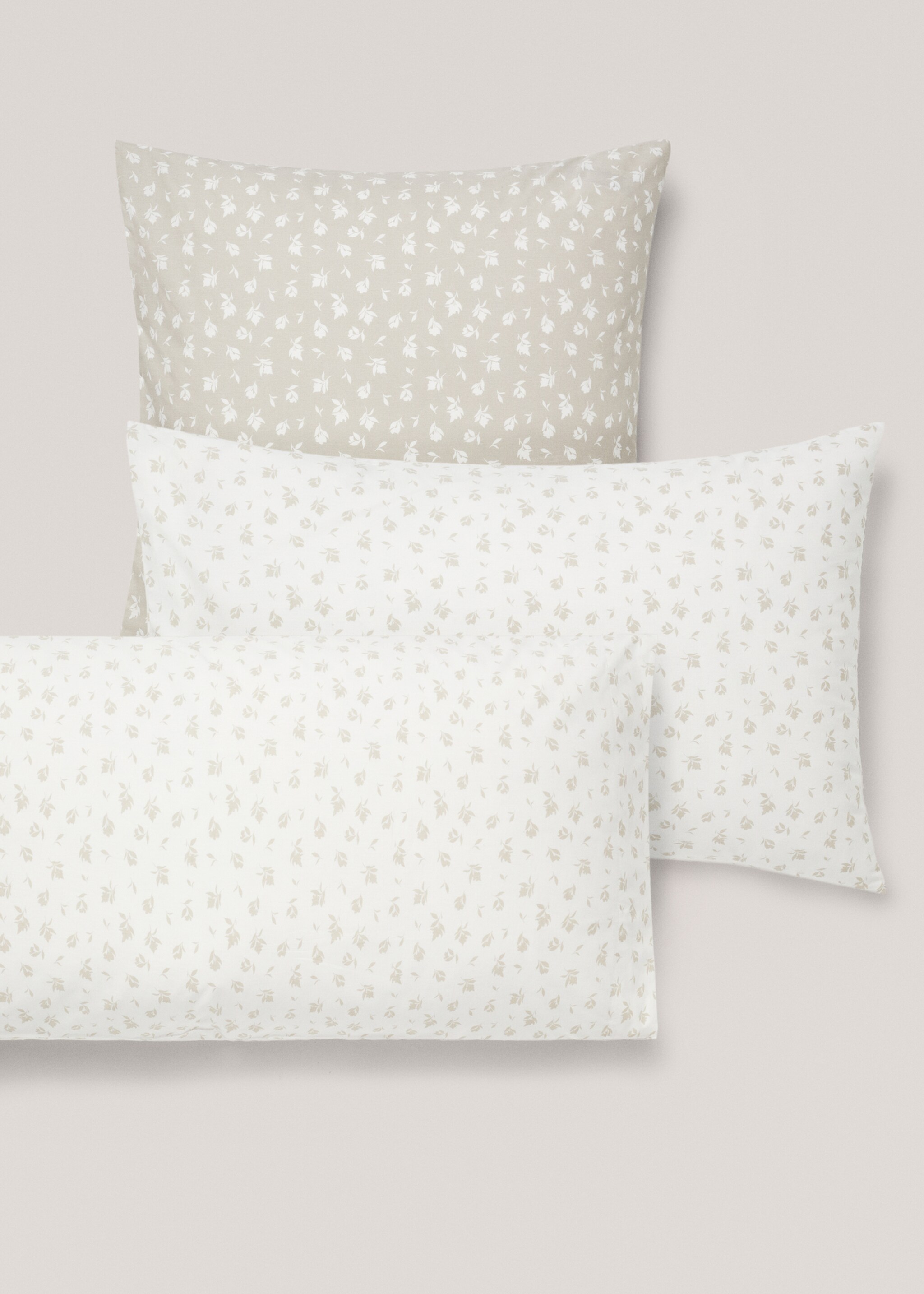 Cotton pillowcase with floral design 45x110cm - Details of the article 3