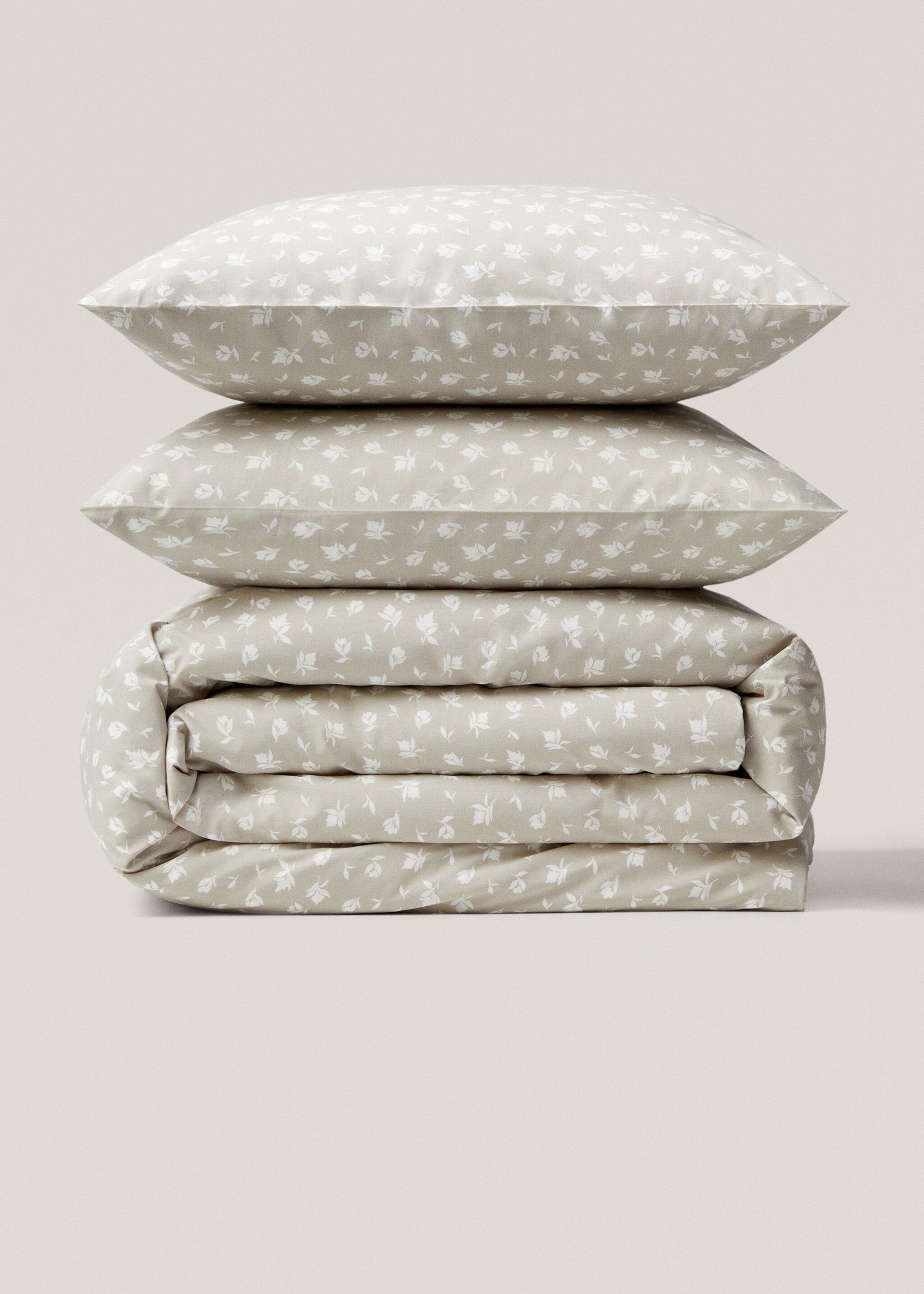 Cotton duvet cover with reversible floral design for single bed - Article without model