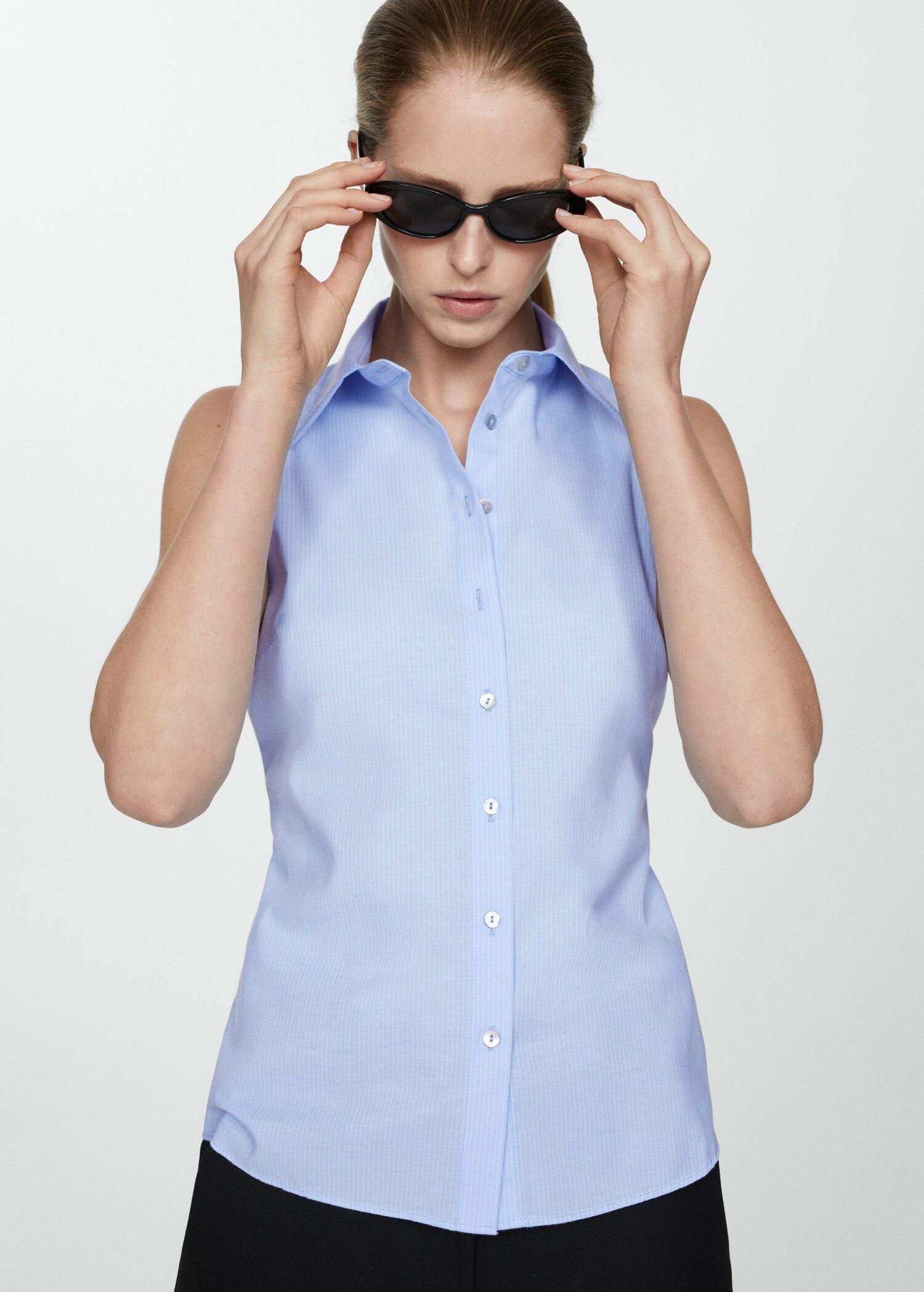 Chemise sans manches rayures - Plan moyen