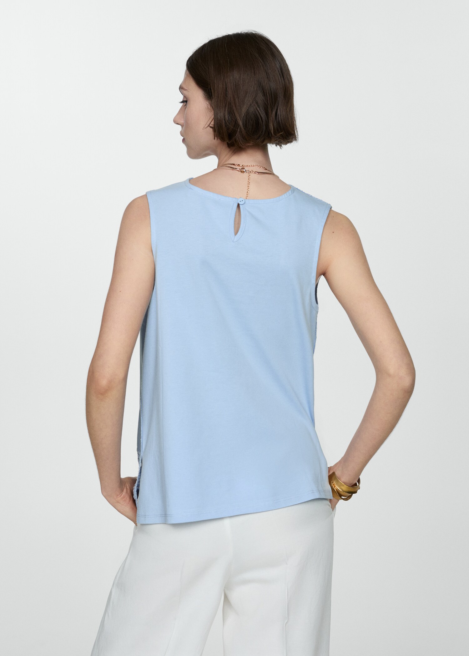 Embroidered cotton top - Reverse of the article