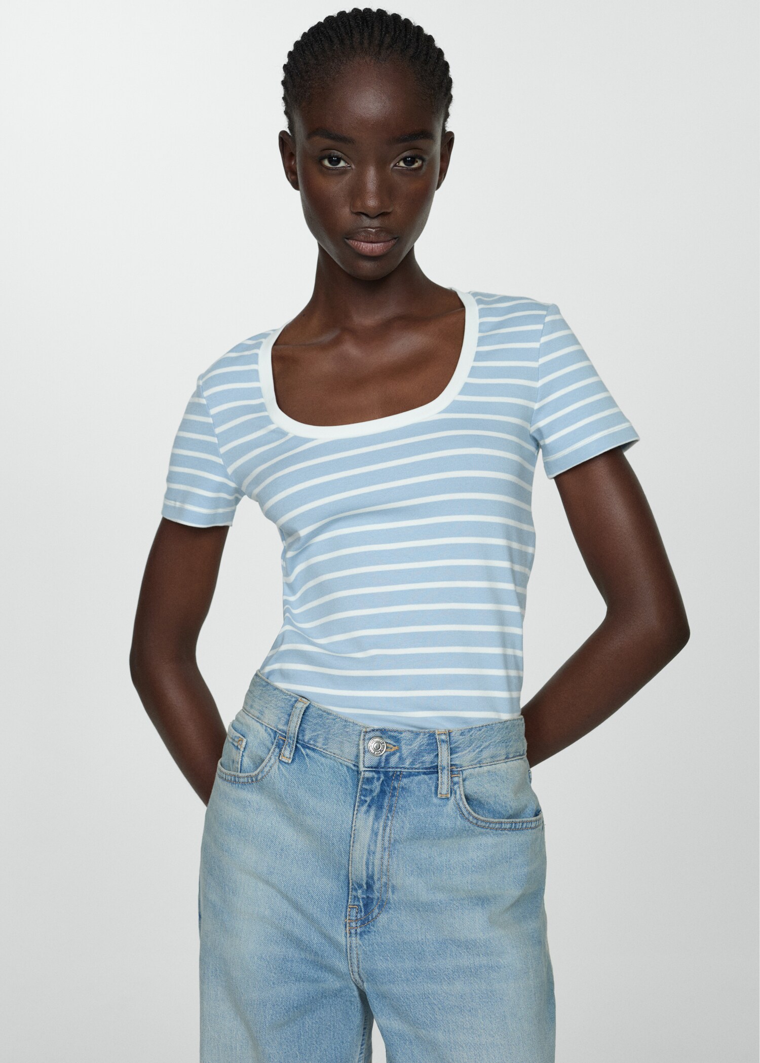 Printed striped T-shirt - Medium plane
