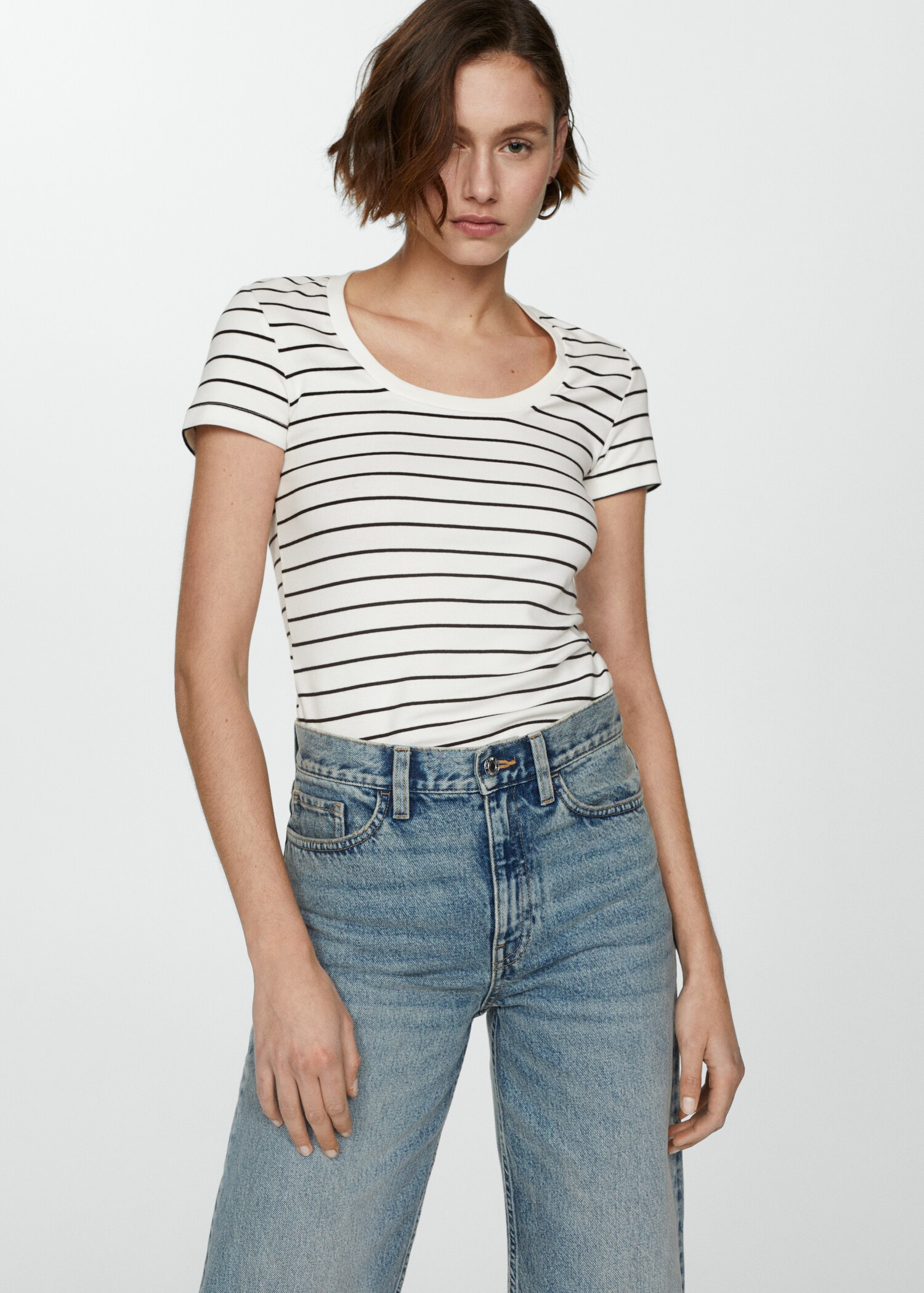 Printed striped T-shirt - Medium plane