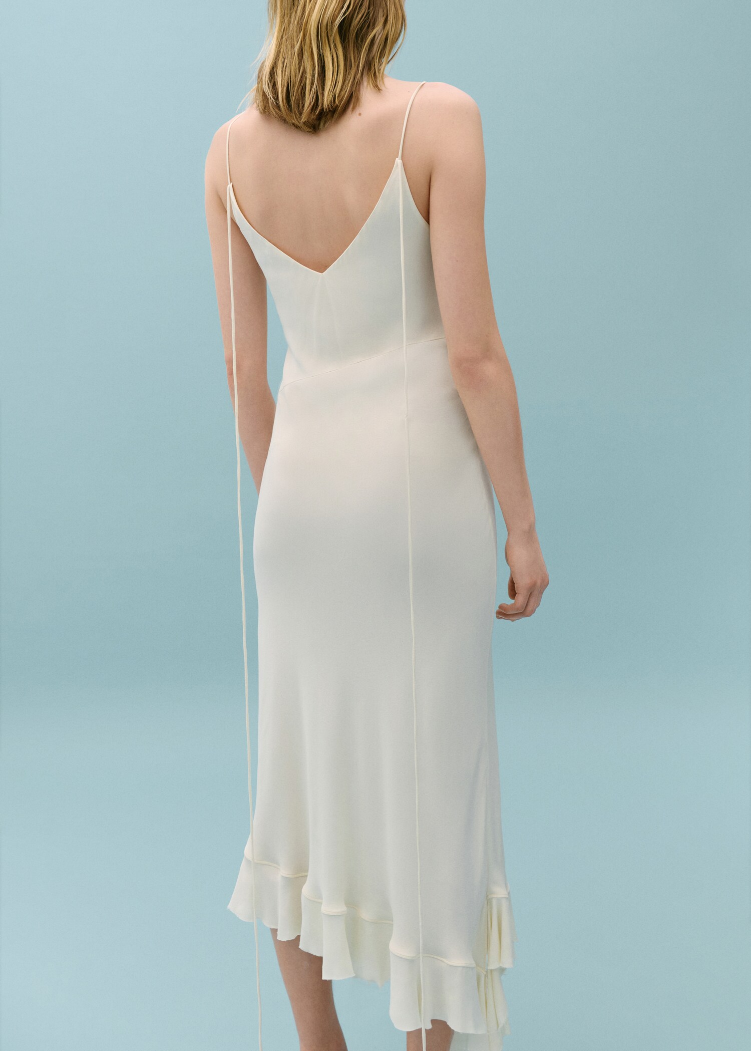 Asymmetric ruffled dress - Reverse of the article