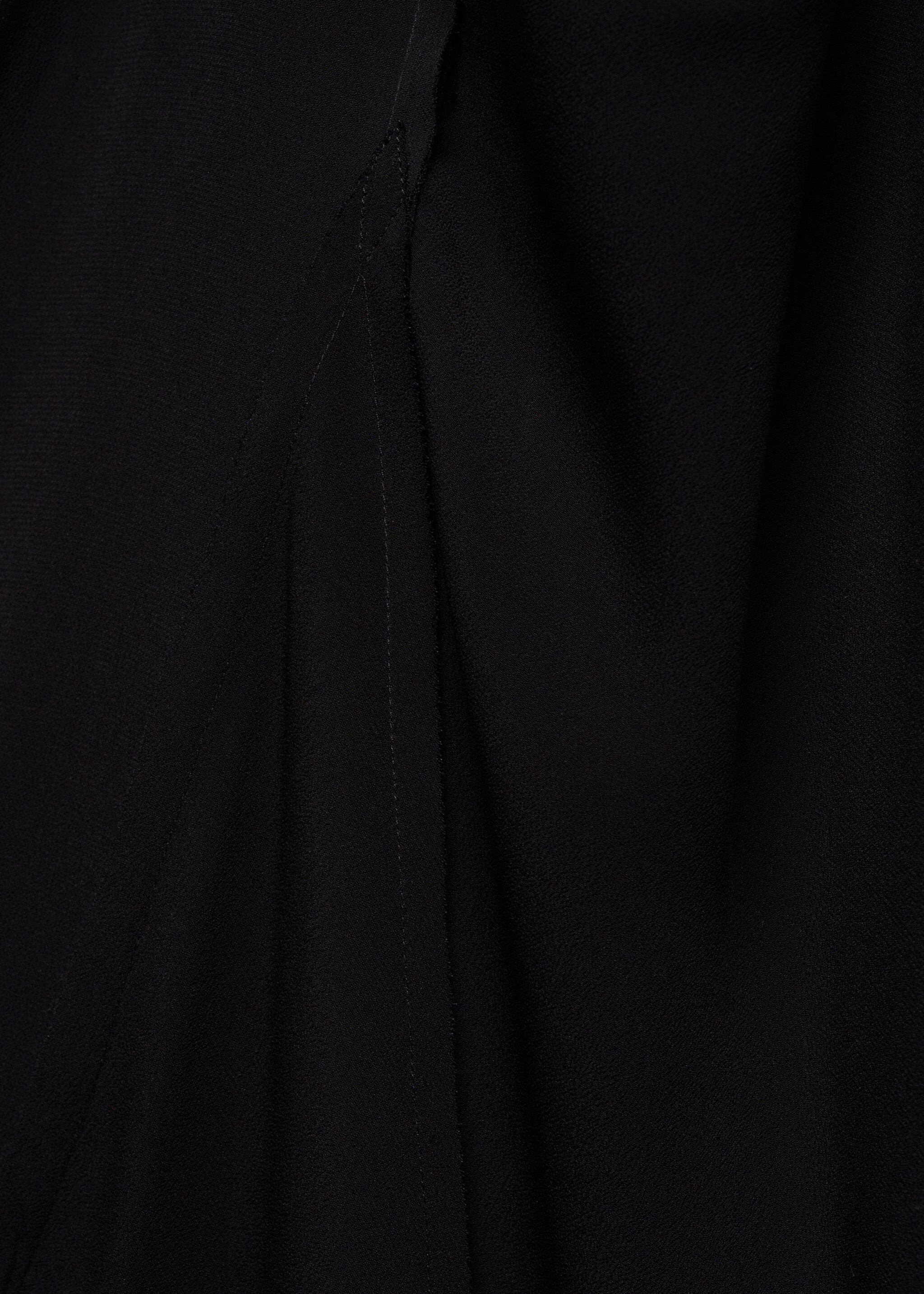 Godets dress with decorative stitching - Details of the article 0, Black. Ref: 67018658-00.