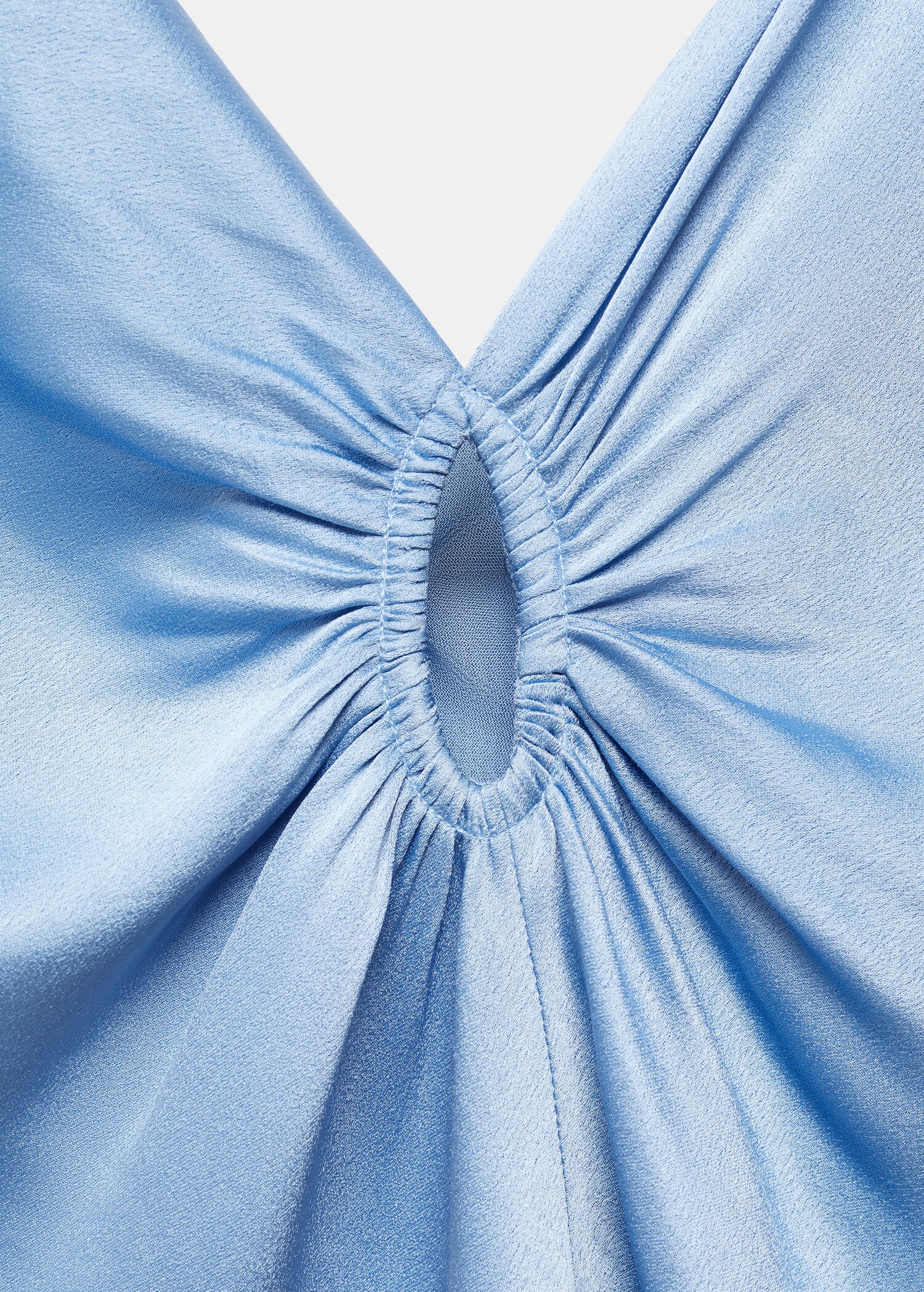 Asymmetrical satin dress with gathered opening - Details of the article 8