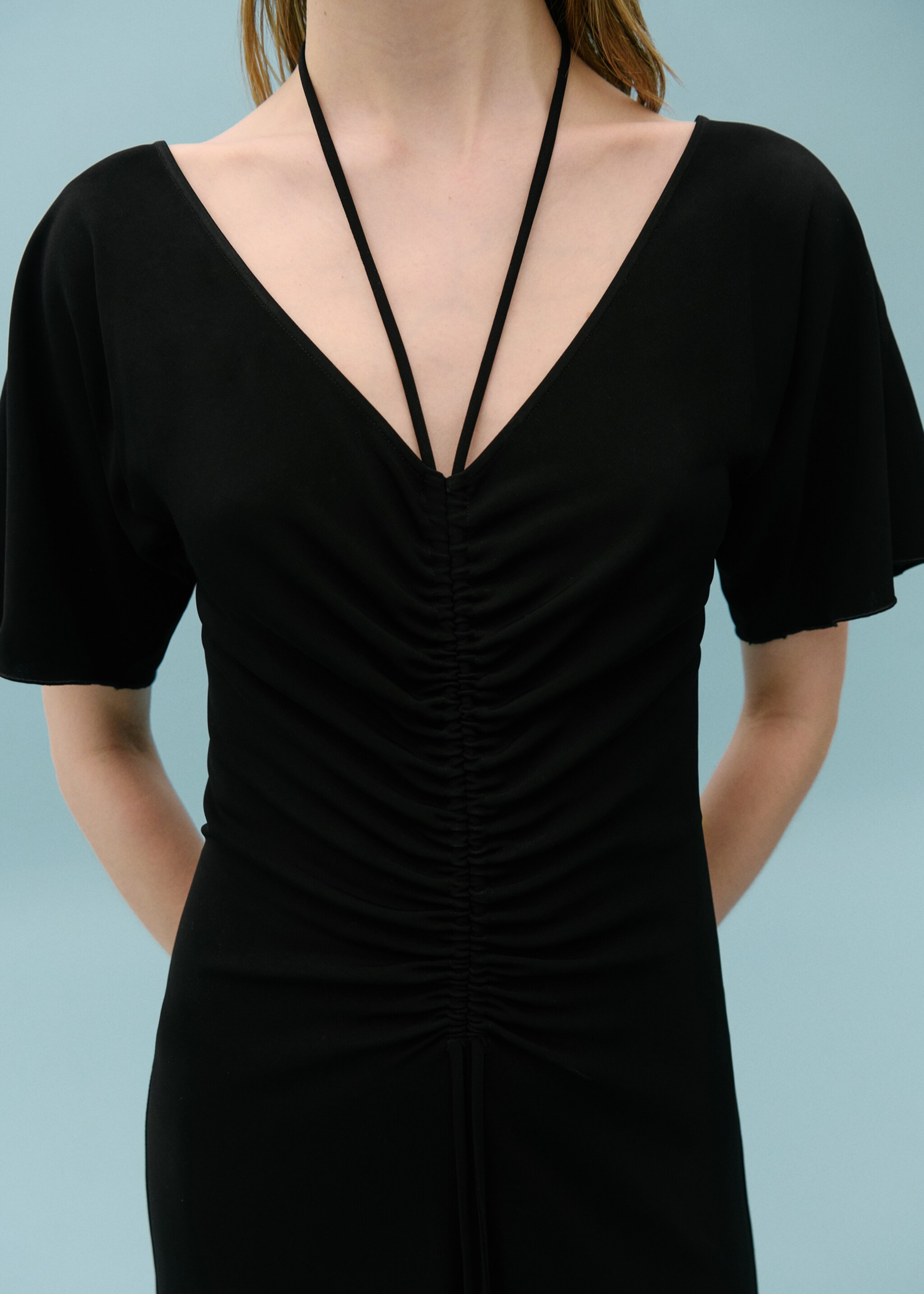 Knitted dress with gathered detail - Details of the article 6