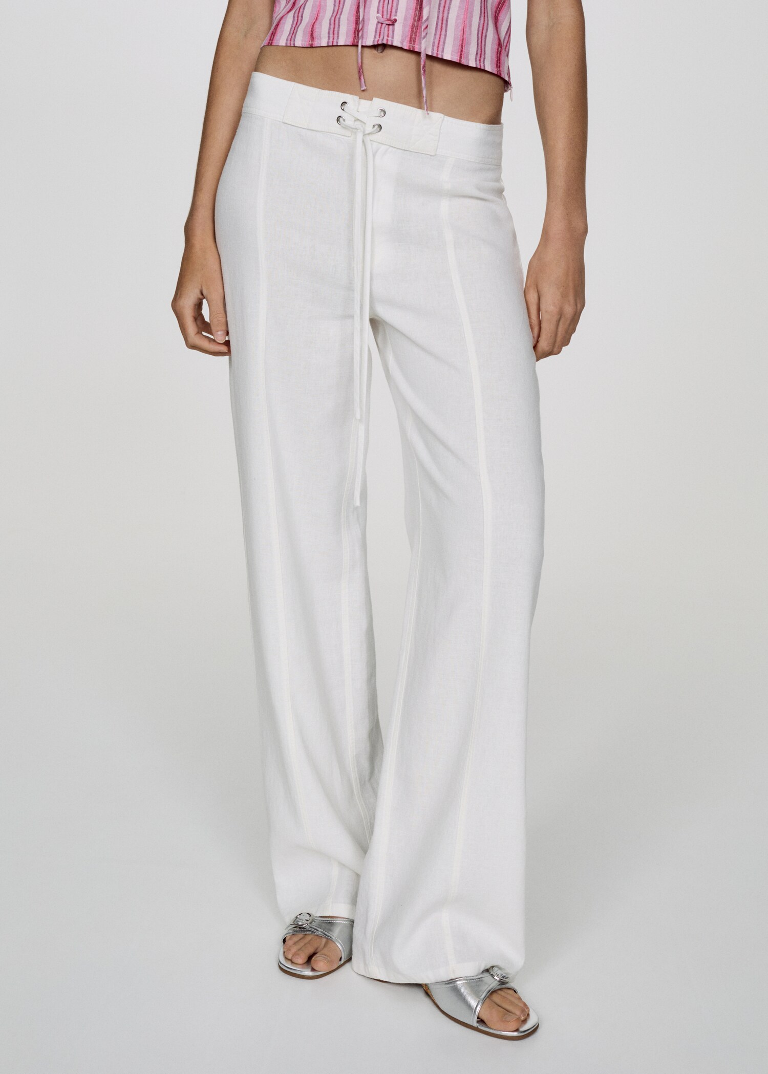 Bow linen trousers - Medium plane