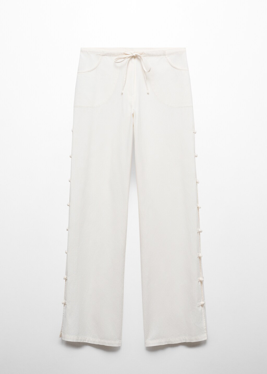 Wide leg pants with buttons - Women | MANGO OUTLET USA