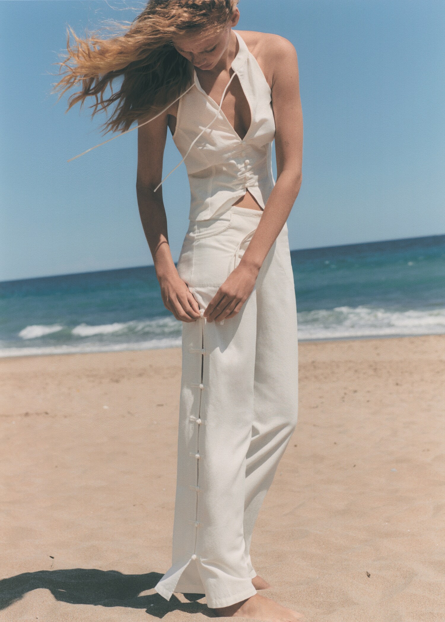 Wideleg trousers with buttons - Details of the article 6