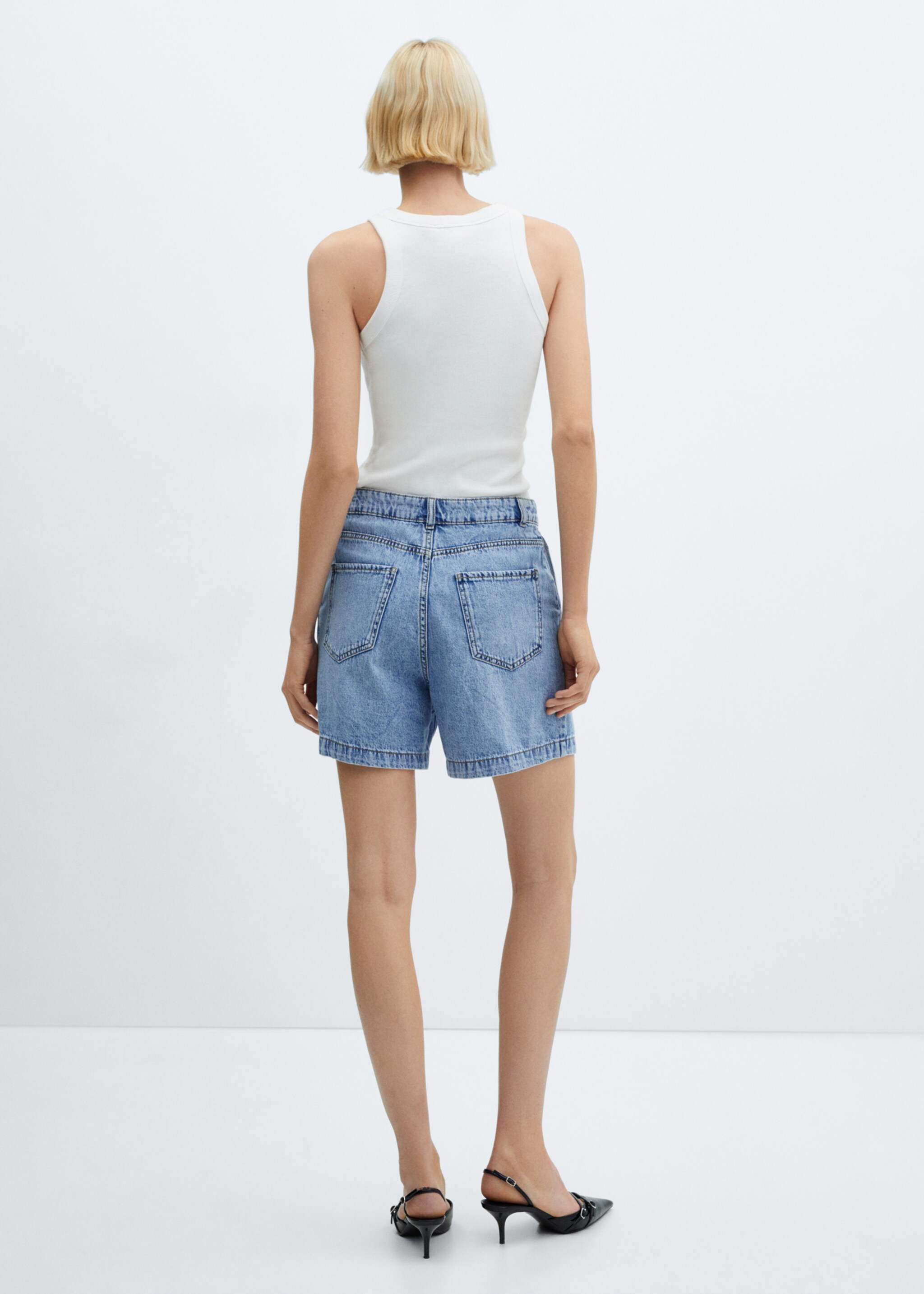 Slouchy denim shorts - Reverse of the article, Medium Blue. Ref: 67020258-00.