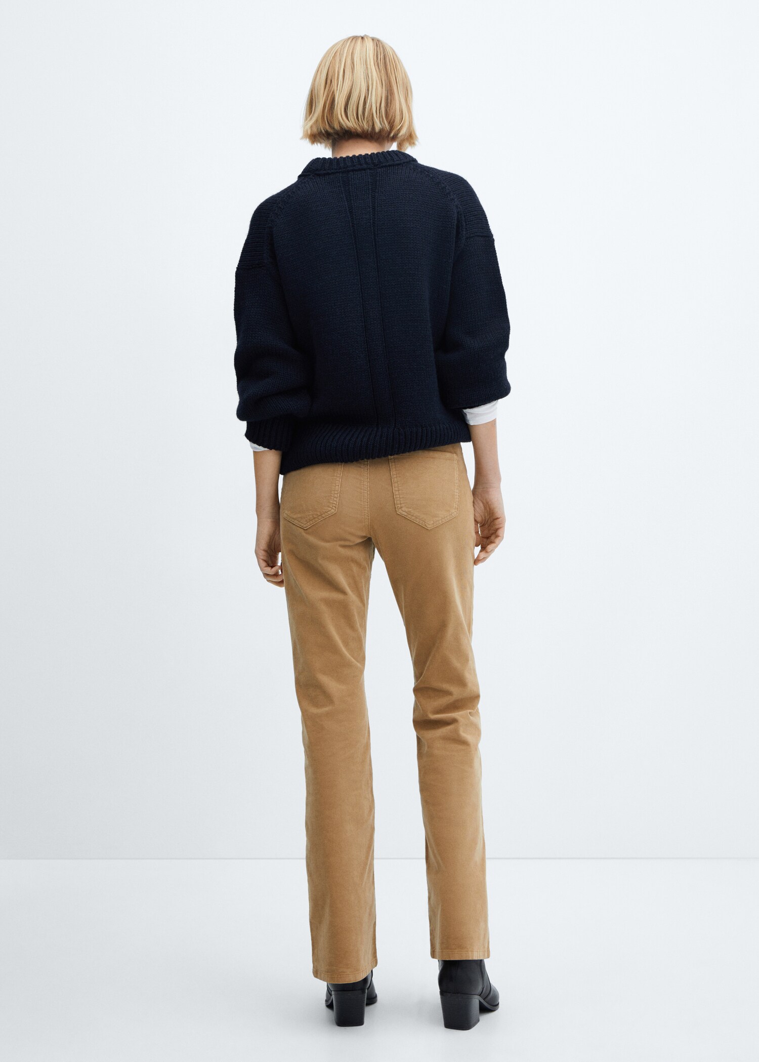 Mid-rise corduroy flared trousers - Reverse of the article