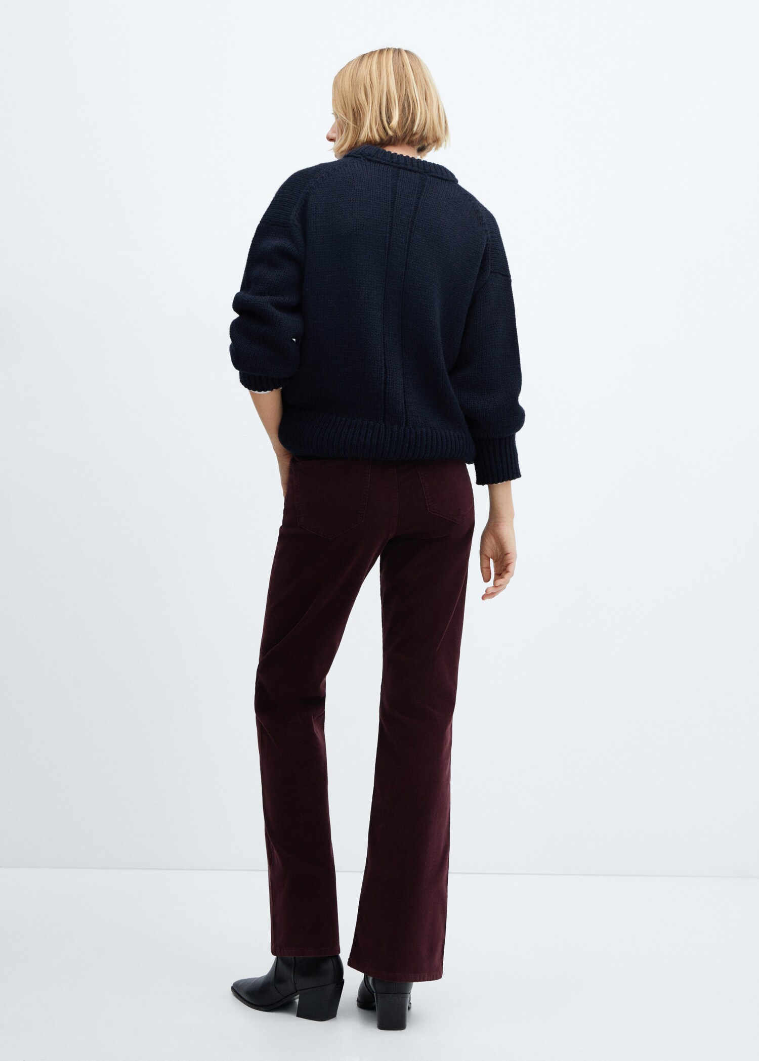 Mid-rise corduroy flared trousers - Reverse of the article