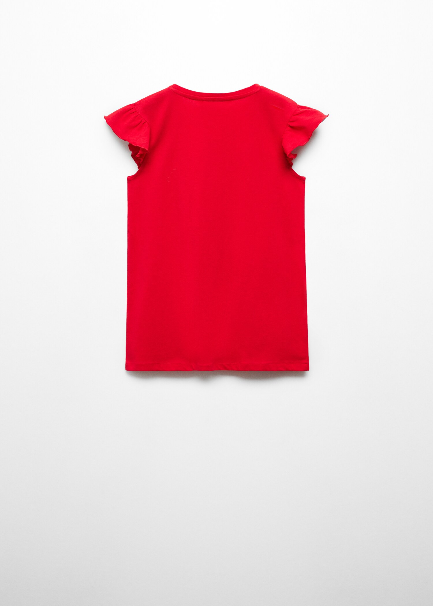 Short-sleeved ruffle t-shirt - Reverse of the article