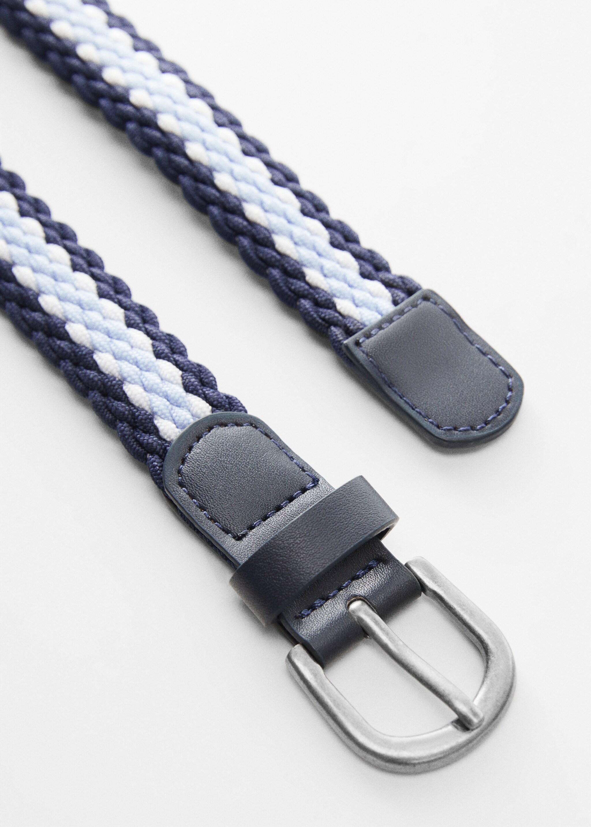 Braided belt - Details of the article 1, Dark Navy. Ref: 67020425-00.