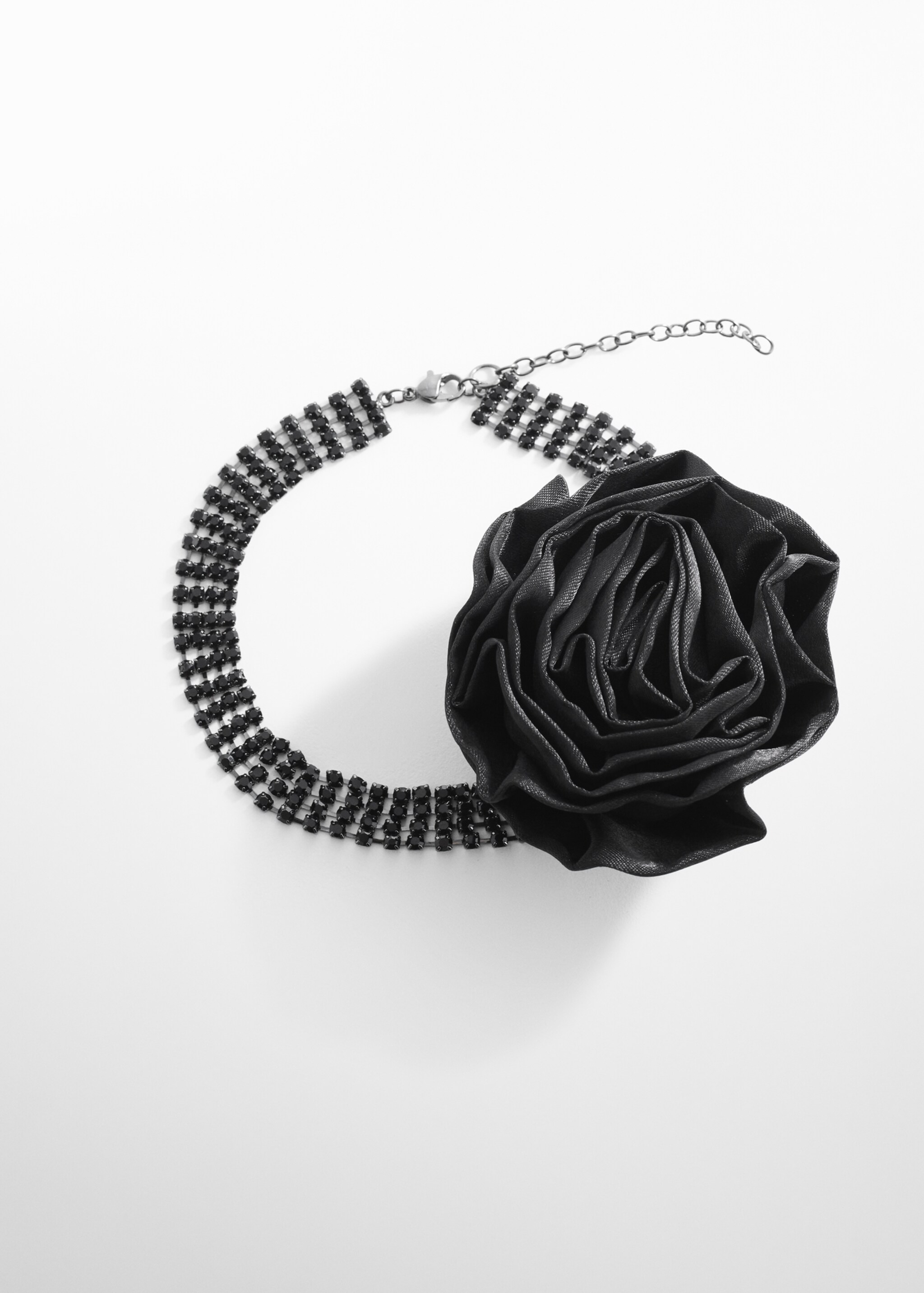 Choker maxi flor cristales - Artículo sin modelo, Negro. Ref: 67020445-00.