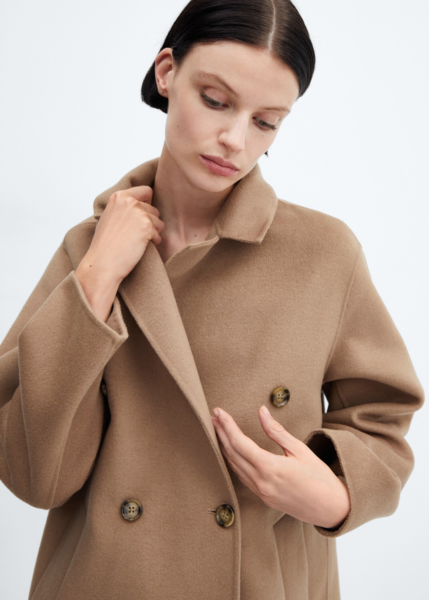 Wollen handmade oversized jas - Middenvlak