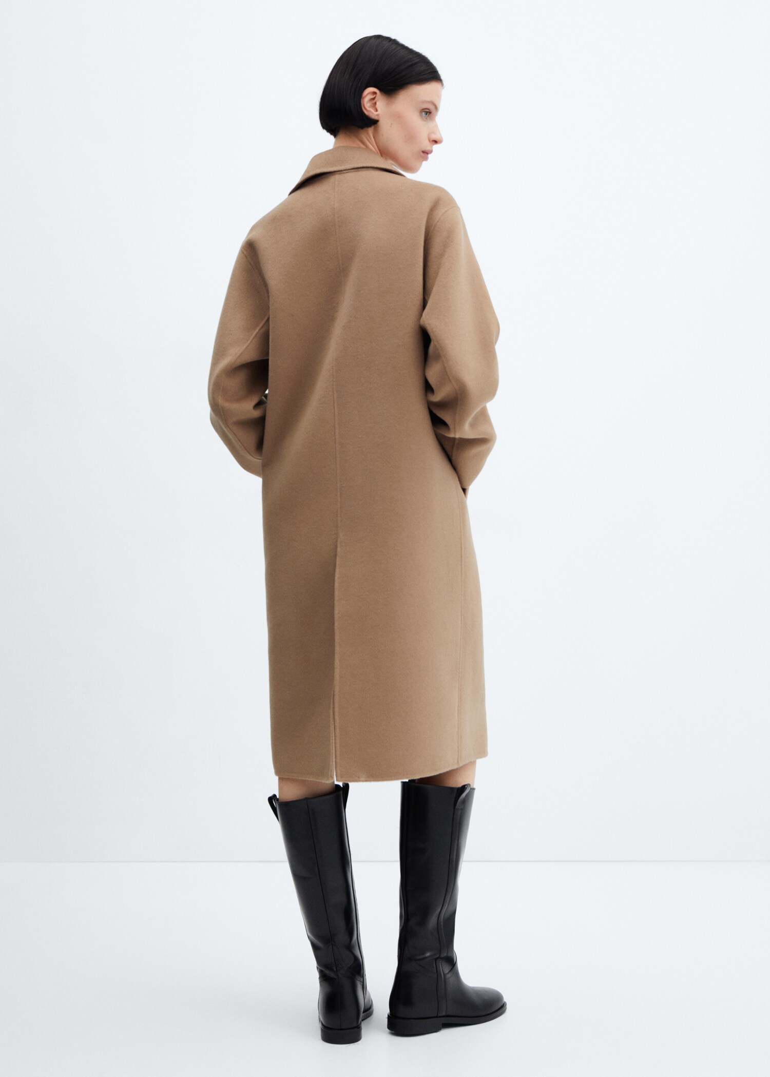 Wollen handmade oversized jas - Achterkant van het artikel