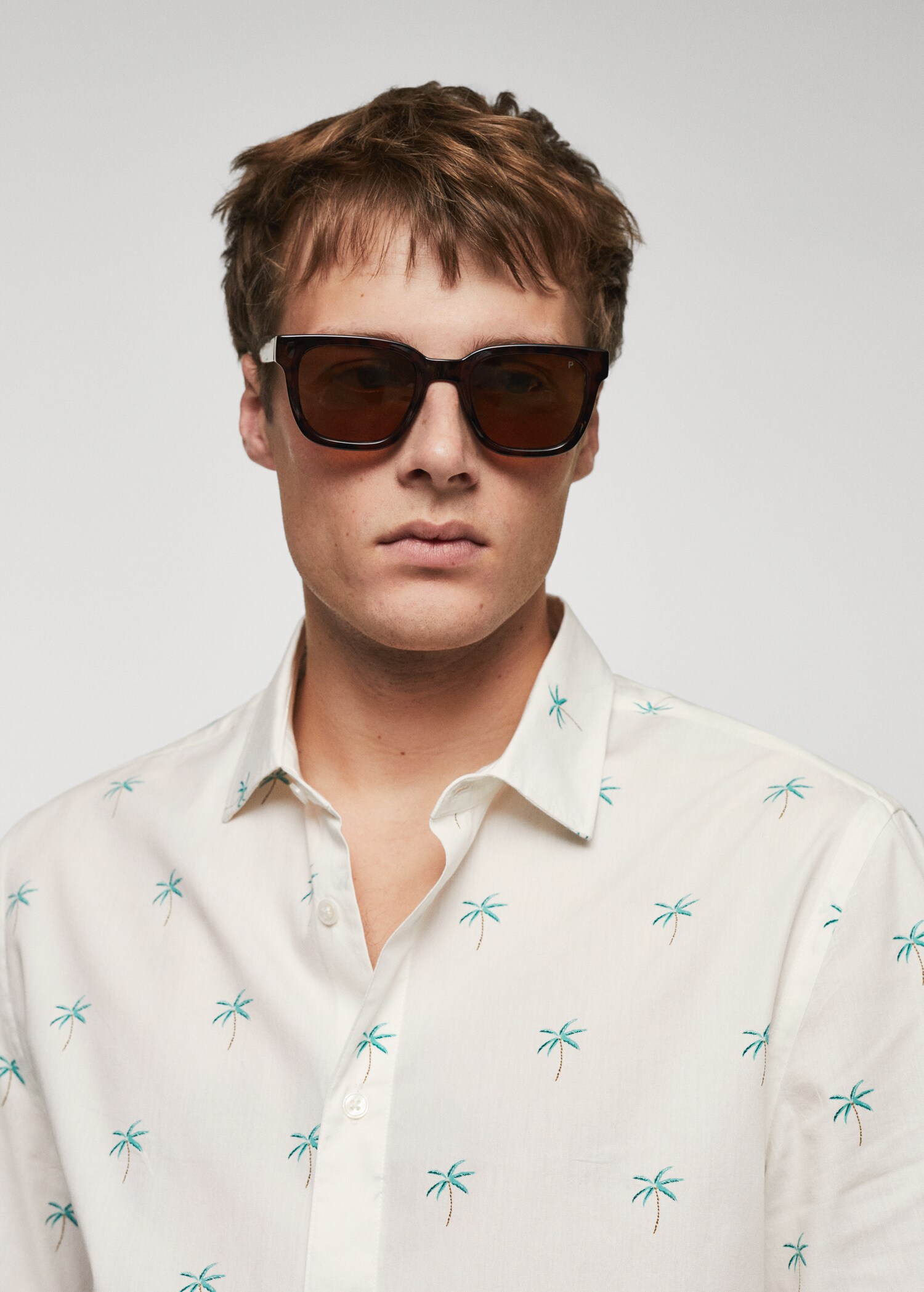 Palm print cotton shirt - Details of the article 1