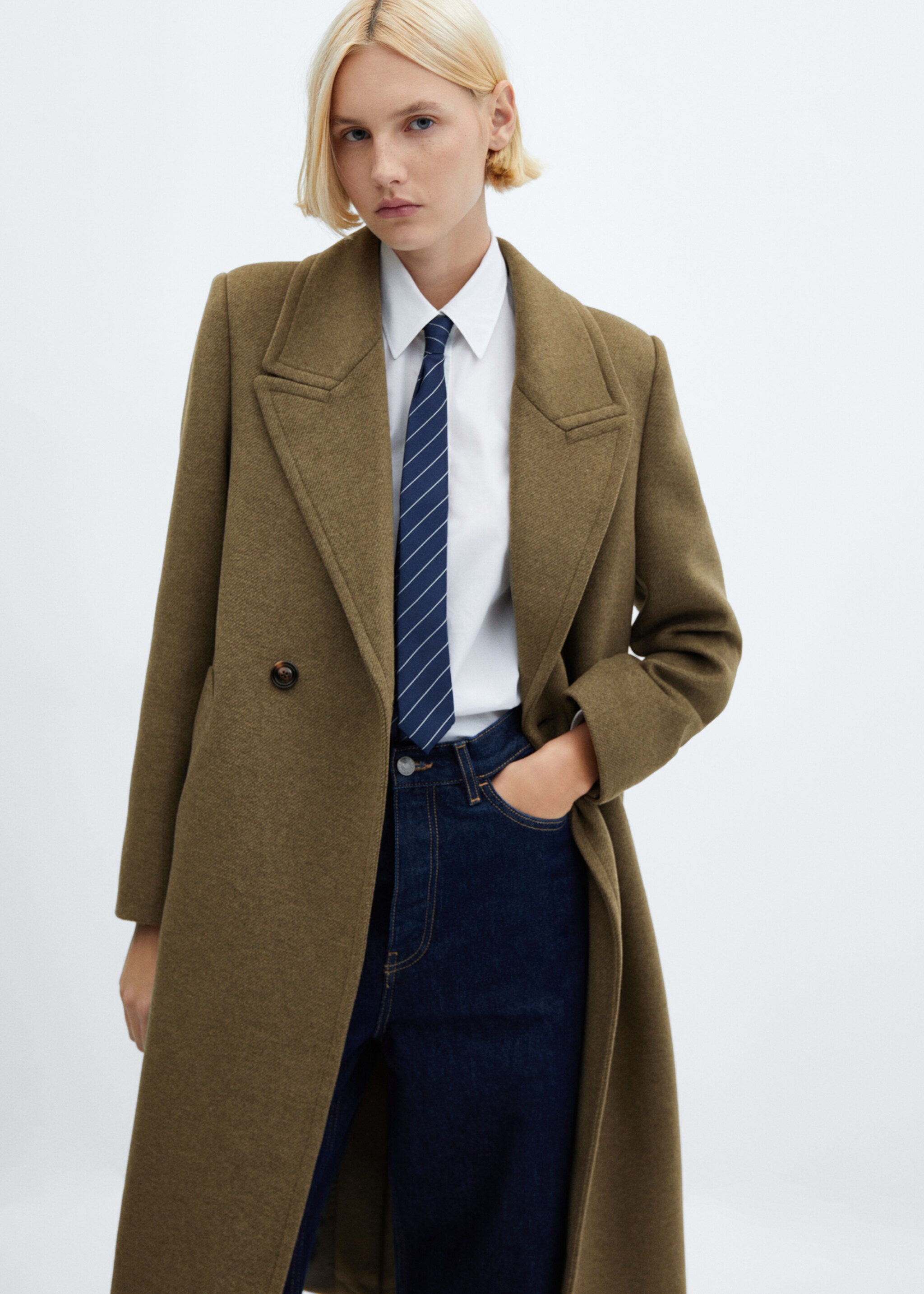 Lapels wool coat - Medium plane