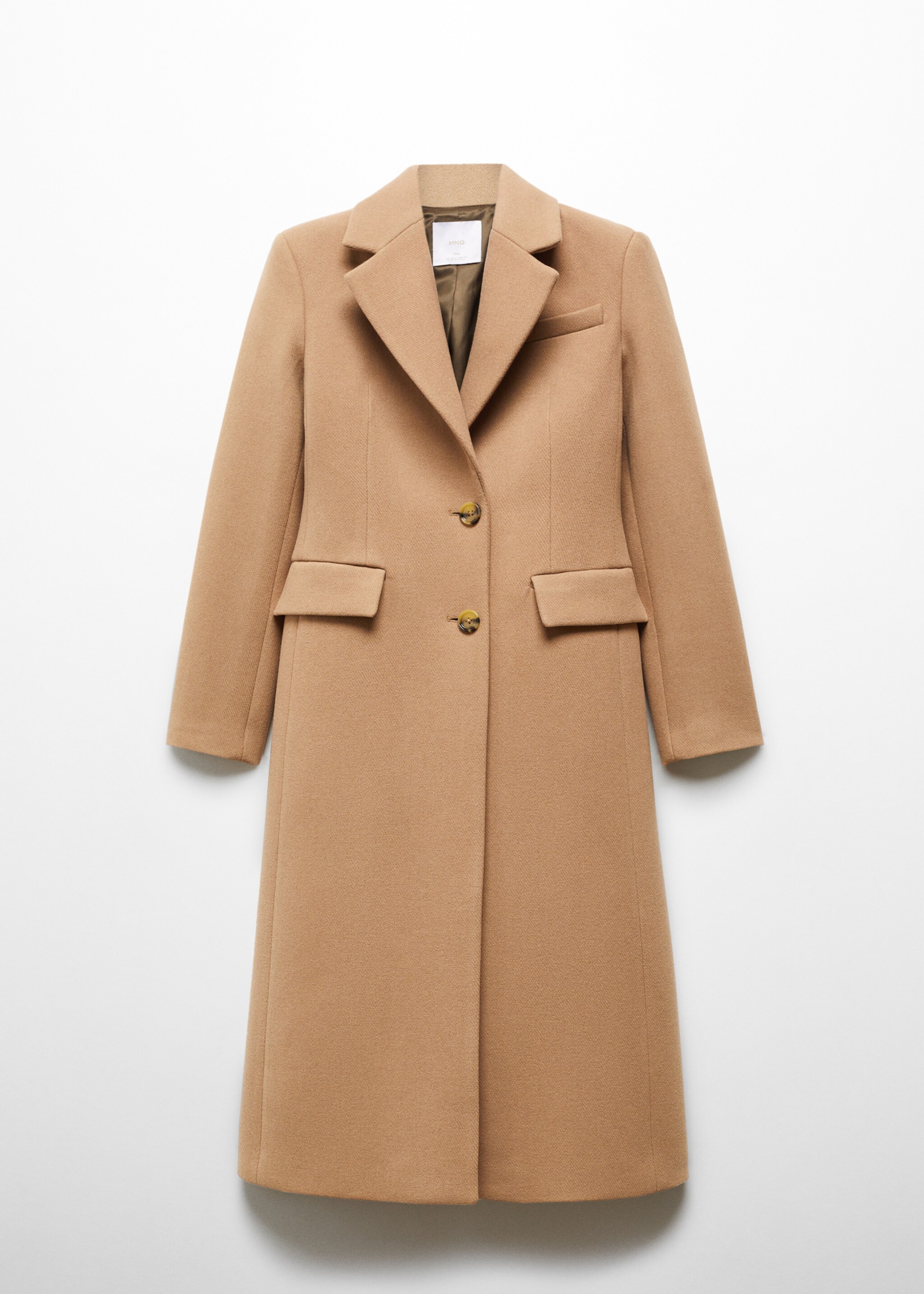 Tailored wool coat - Article without model, Medium Brown. Ref: 67020456-00.