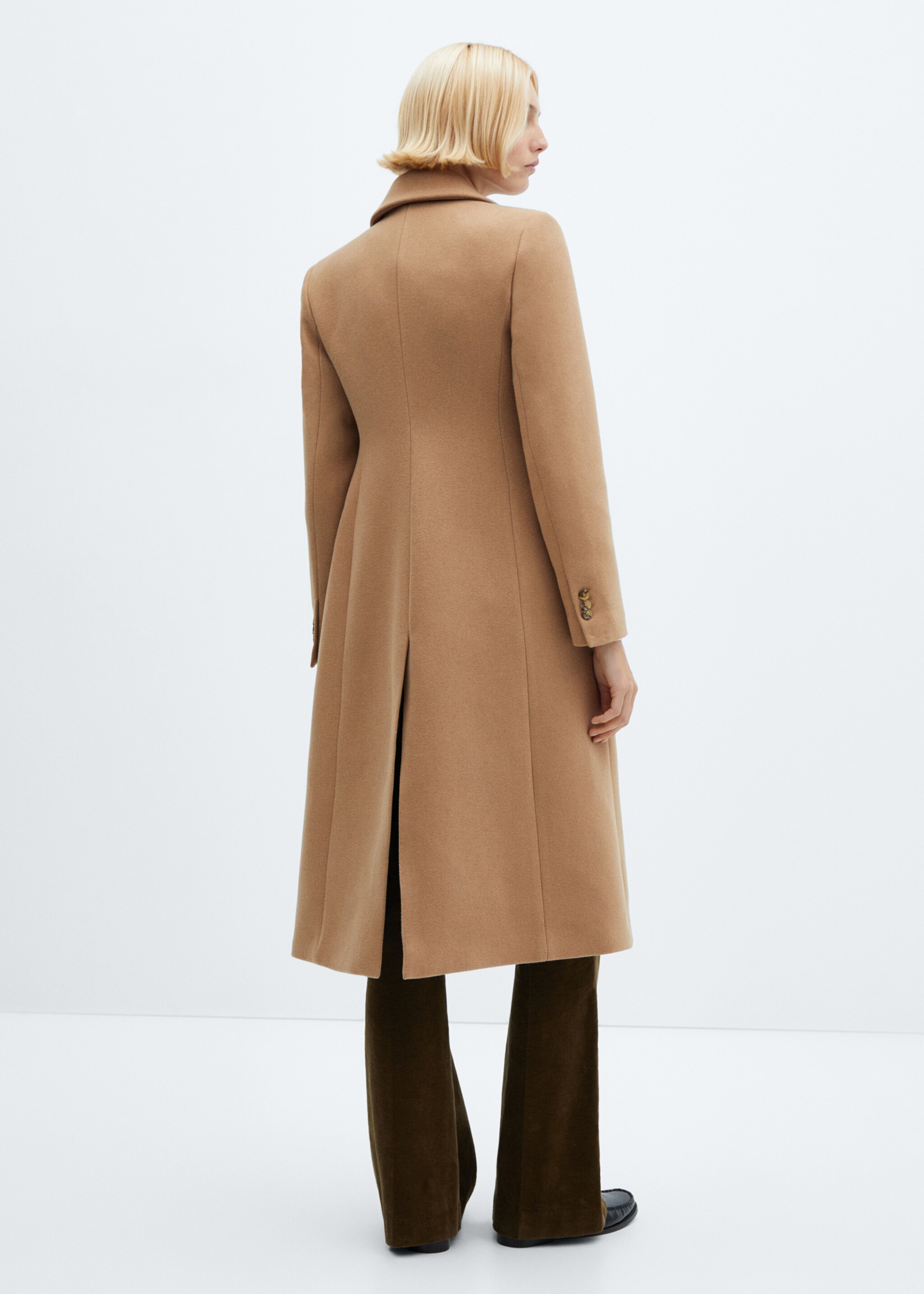 Tailored wool coat - Details of the article 2, Medium Brown. Ref: 67020456-00.