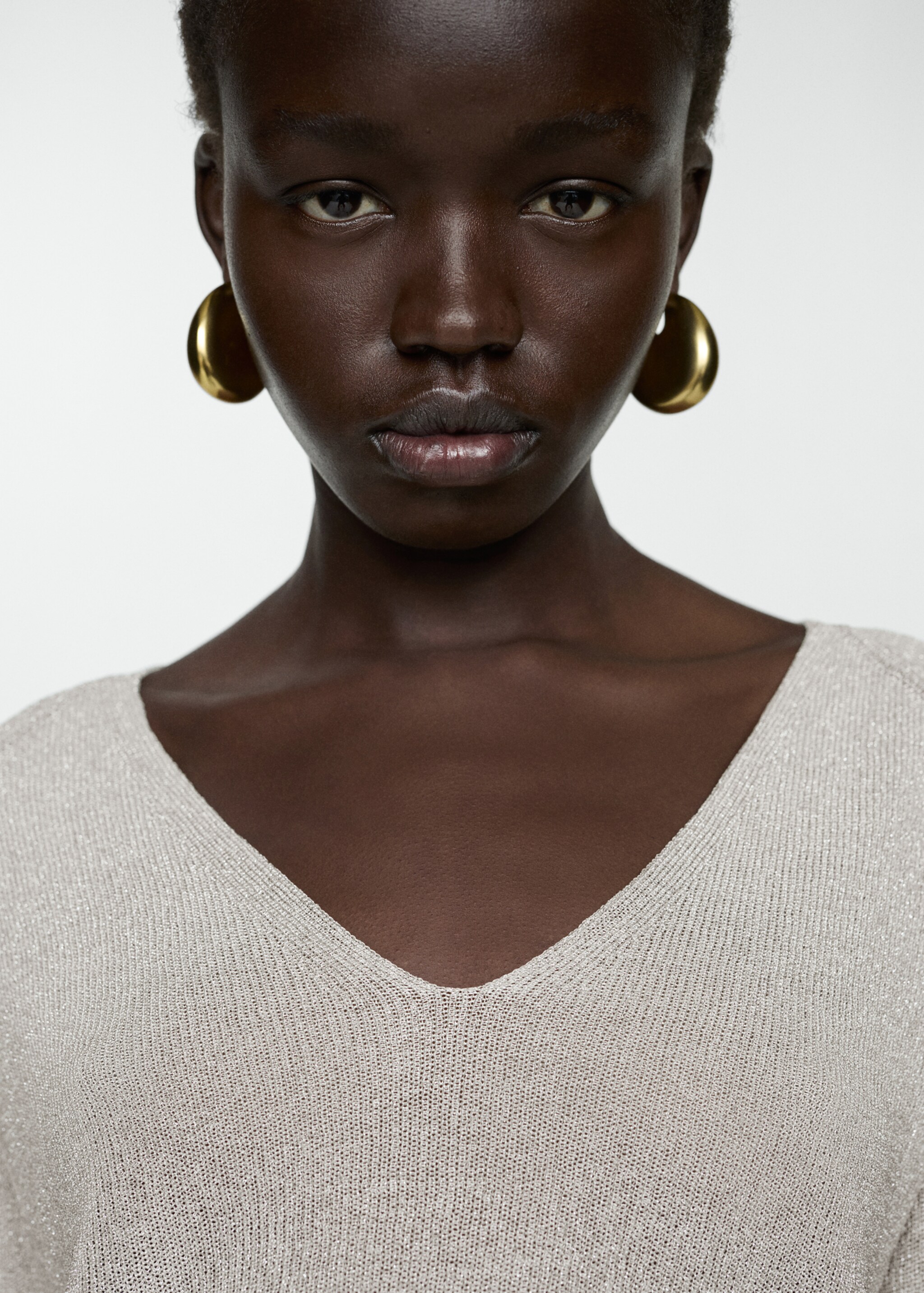 V-neck lurex sweater - Details of the article 1