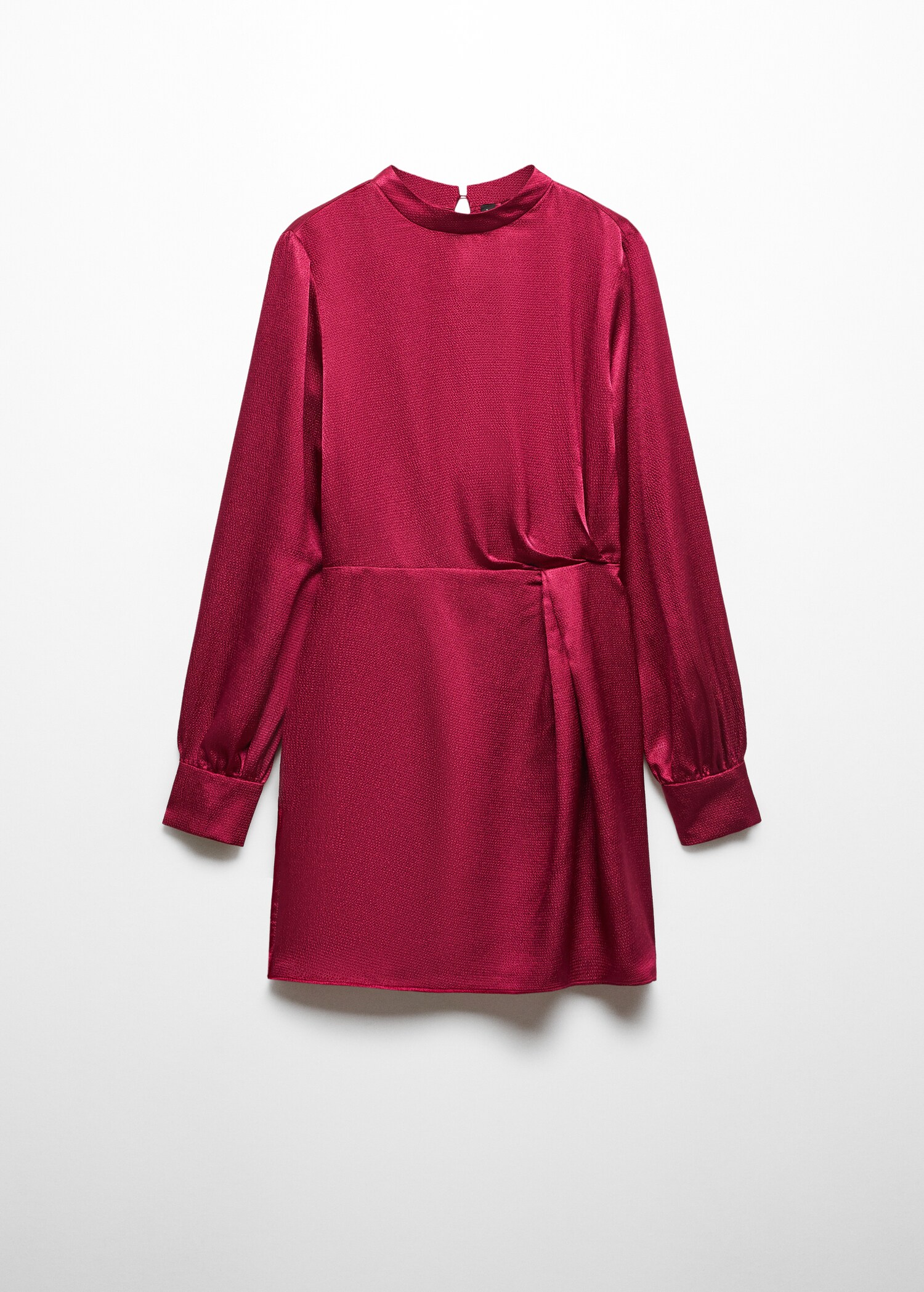 Puffed sleeves satin dress - Article without model
