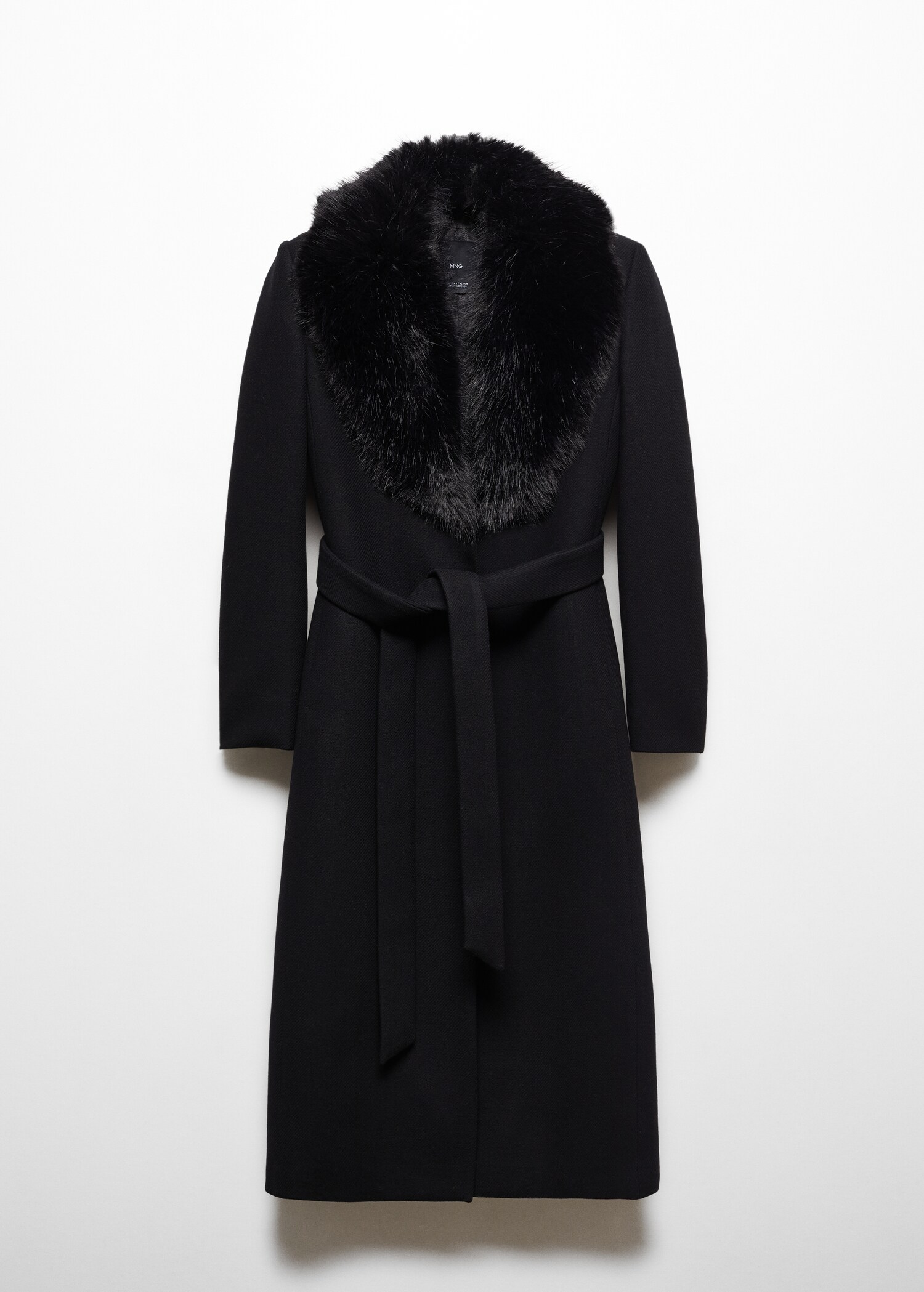 Manteau laine Manteco col imitation fourrure amovible - Article sans modèle