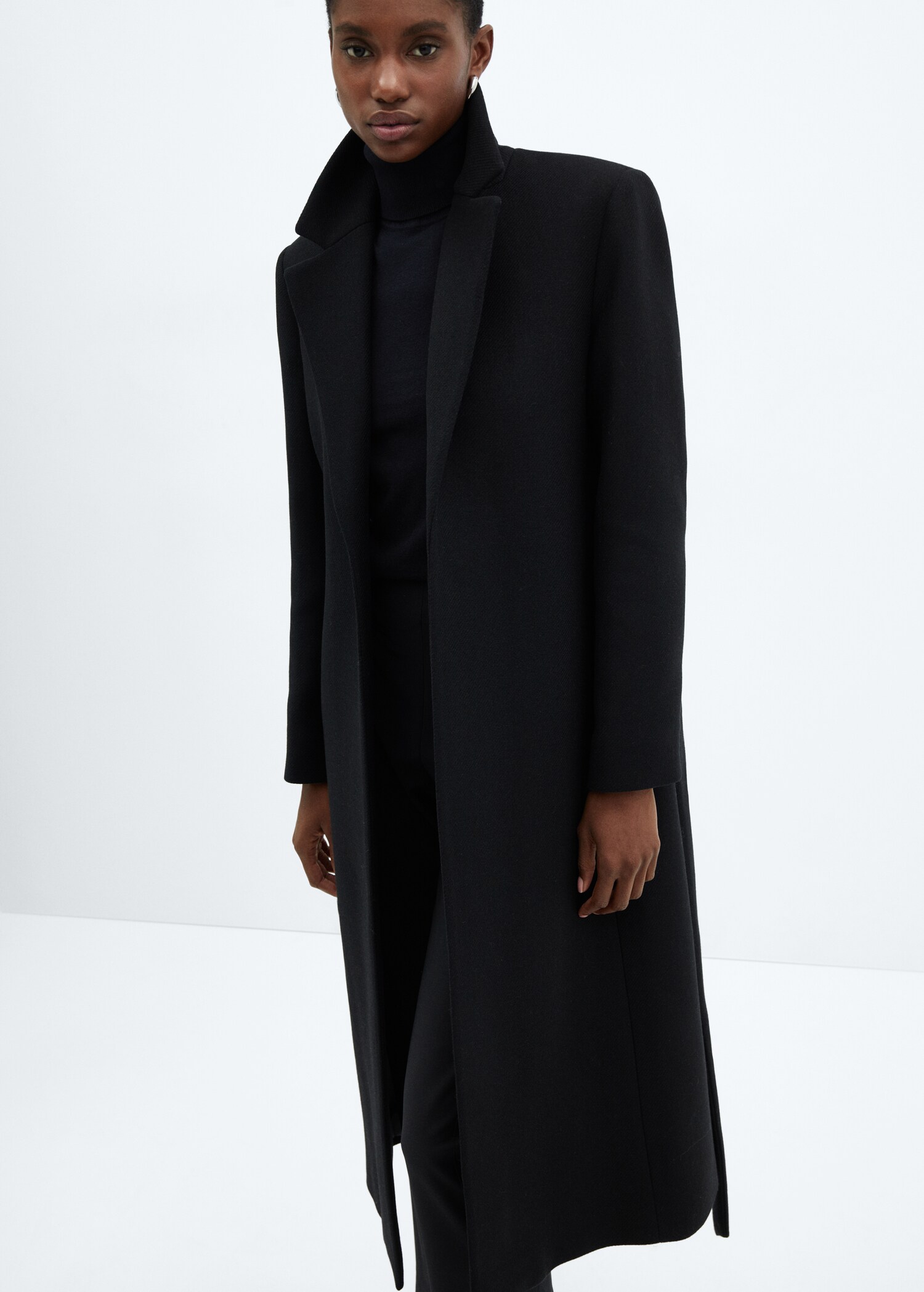 Manteau laine Manteco col imitation fourrure amovible - Détail de l'article 4