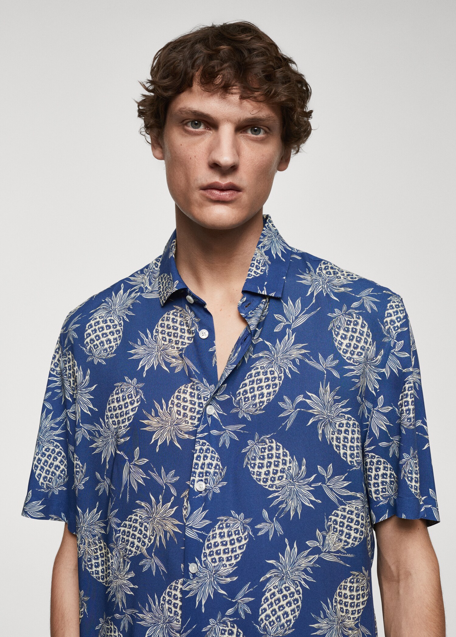 Regular-fit pineapple-print shirt - Details of the article 1