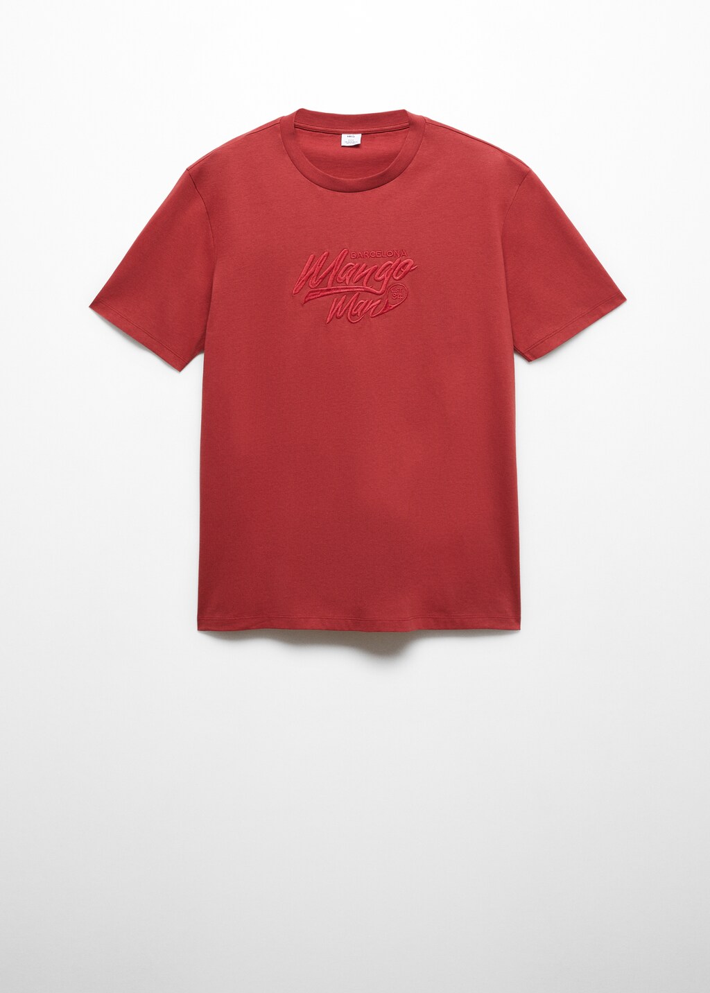 100% cotton t-shirt with embroidered logo - Men | MANGO