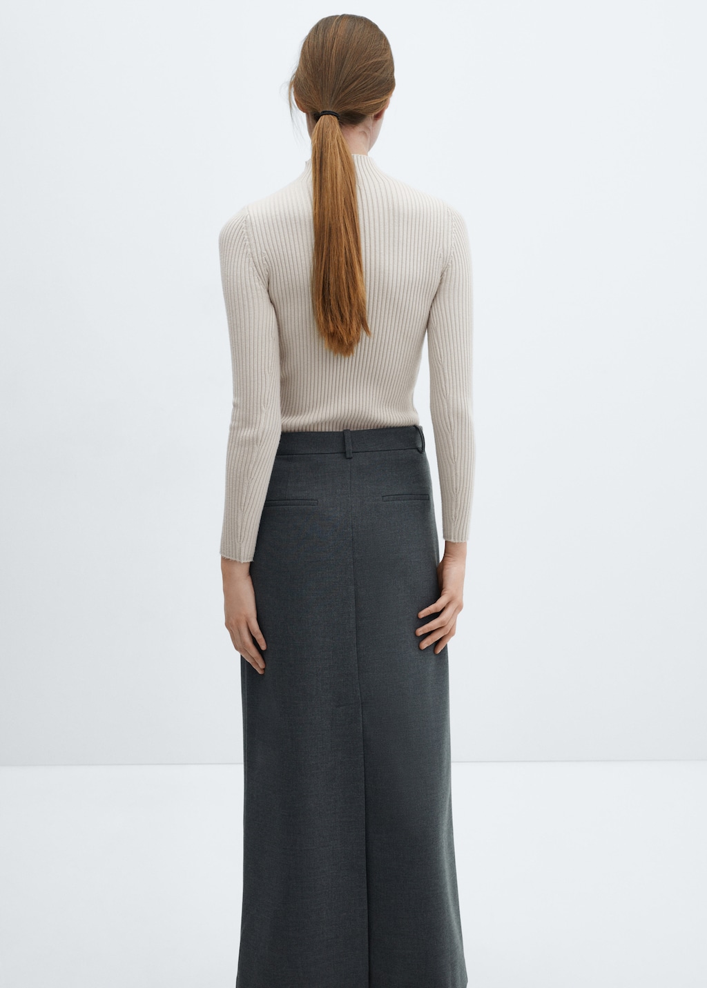 Ribbed sweater with zip - Women | MANGO OUTLET USA