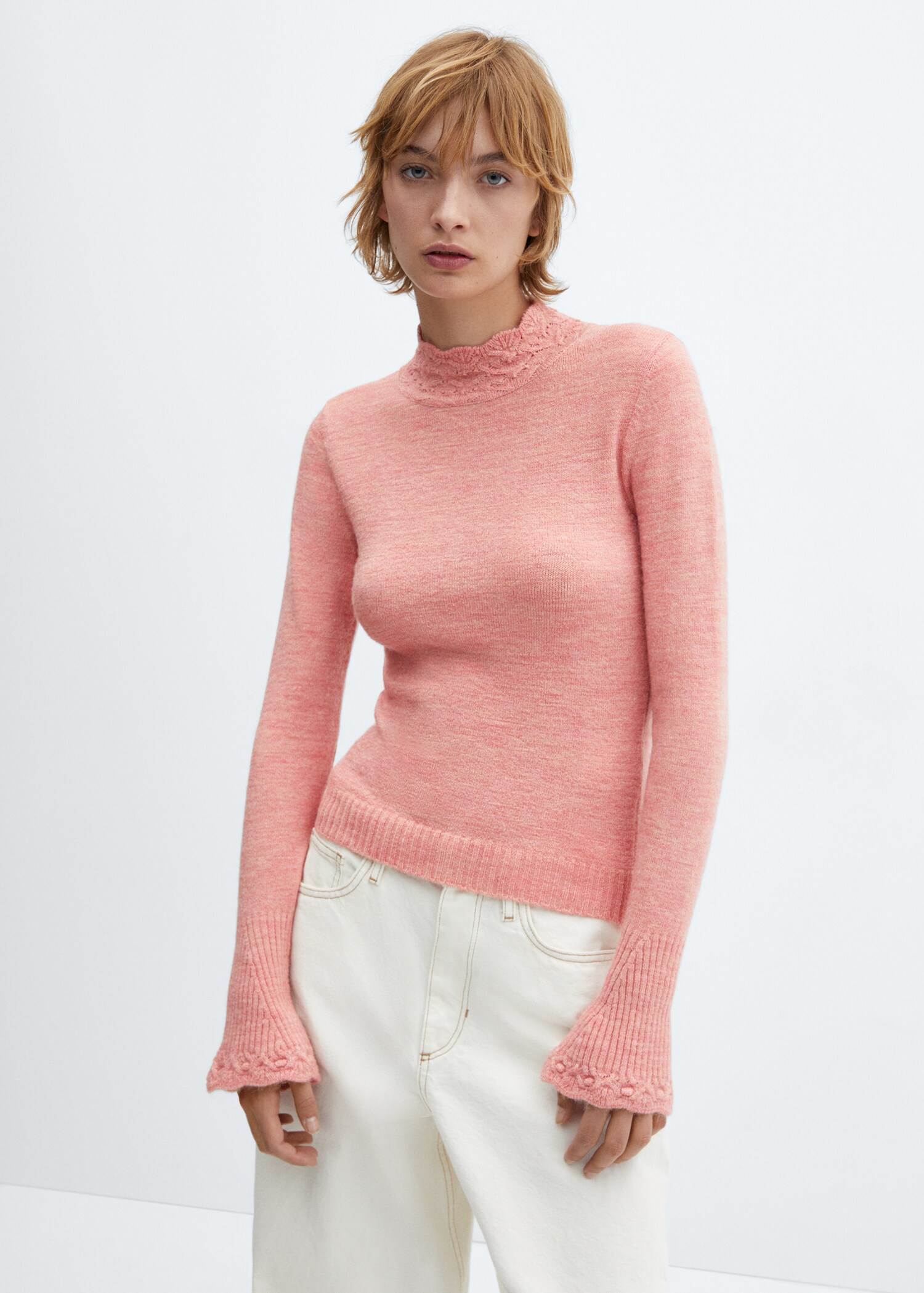 Knitted cropped sweater - Medium plane