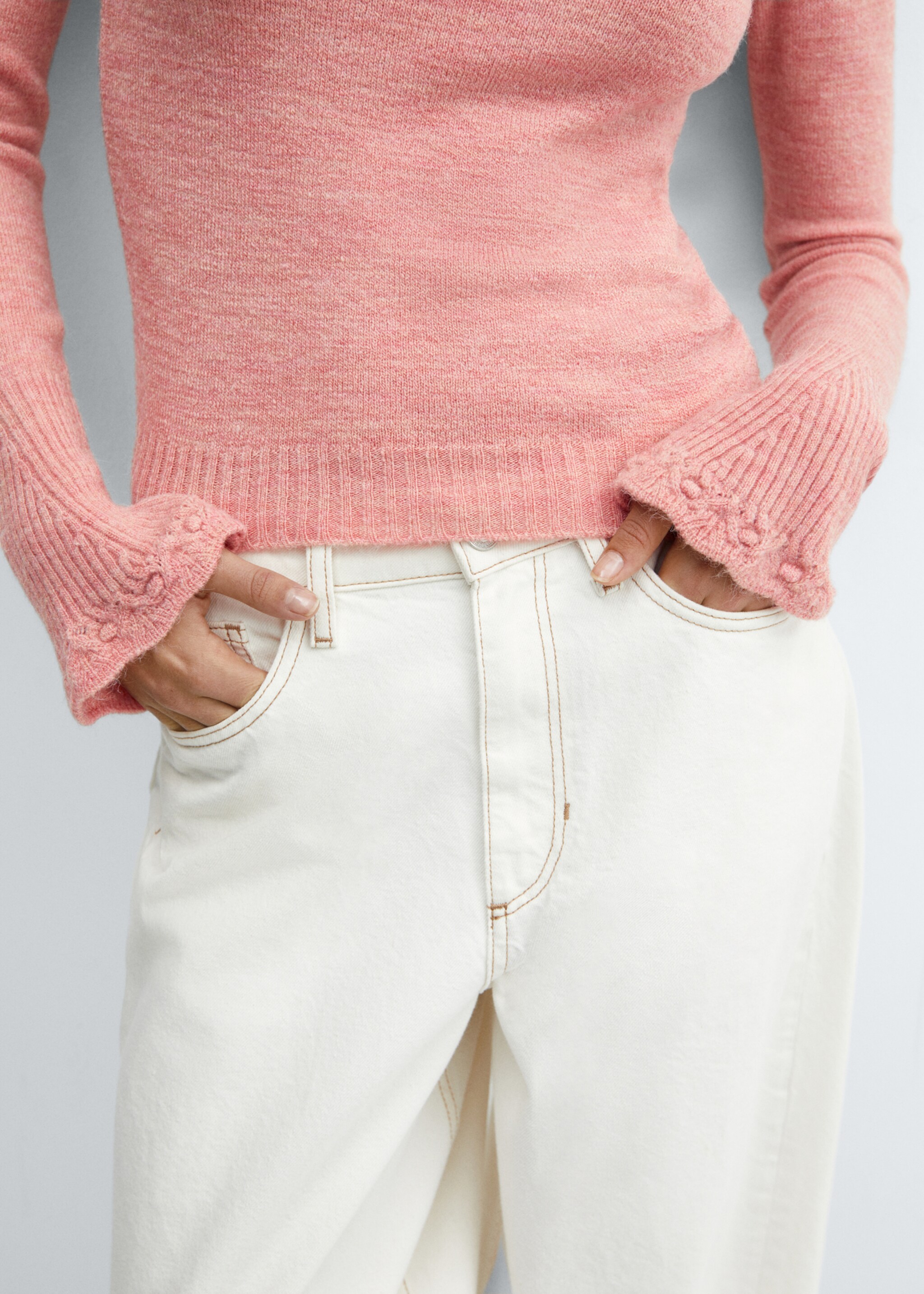 Knitted cropped sweater - Details of the article 6