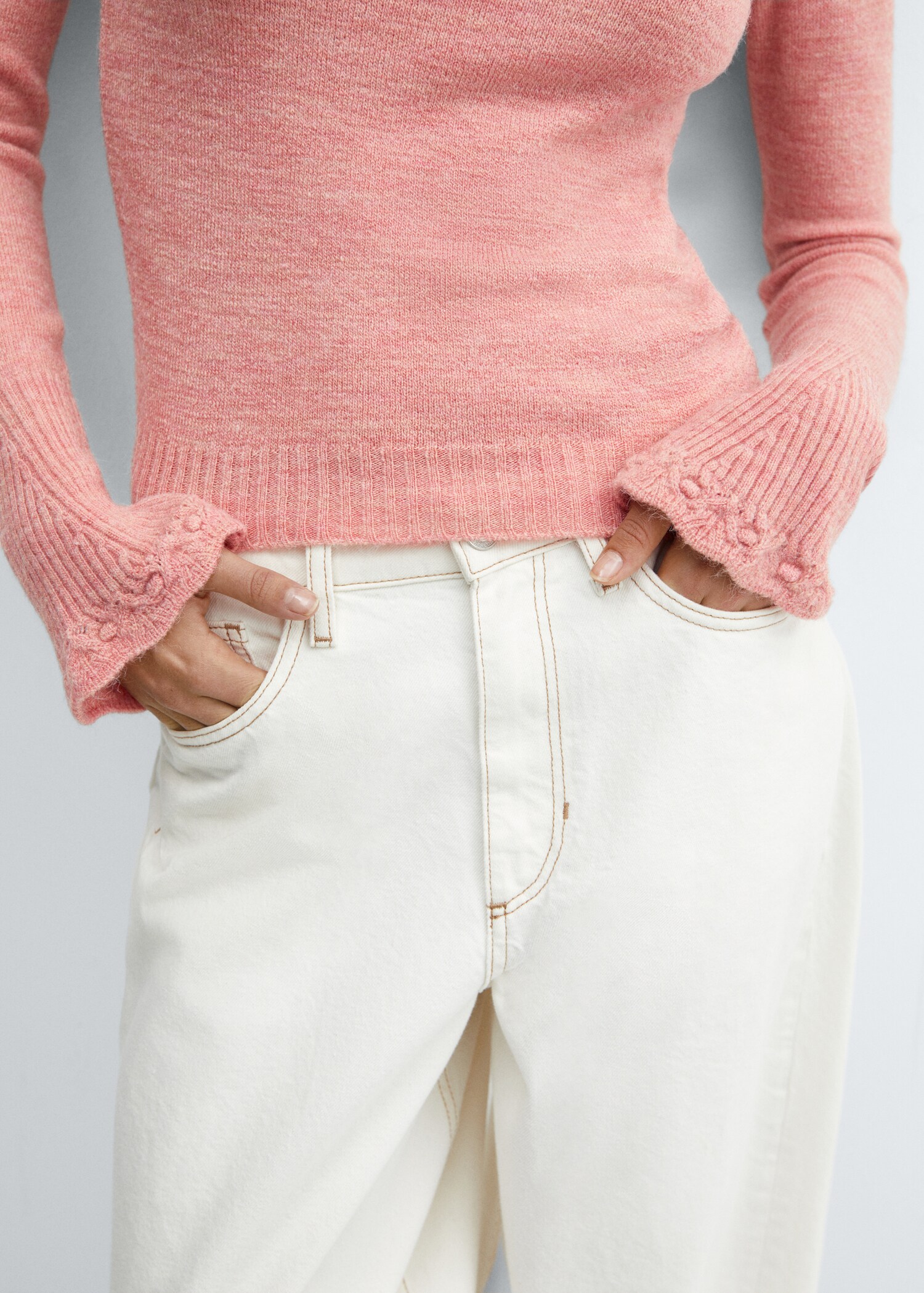Knitted cropped sweater - Details of the article 6