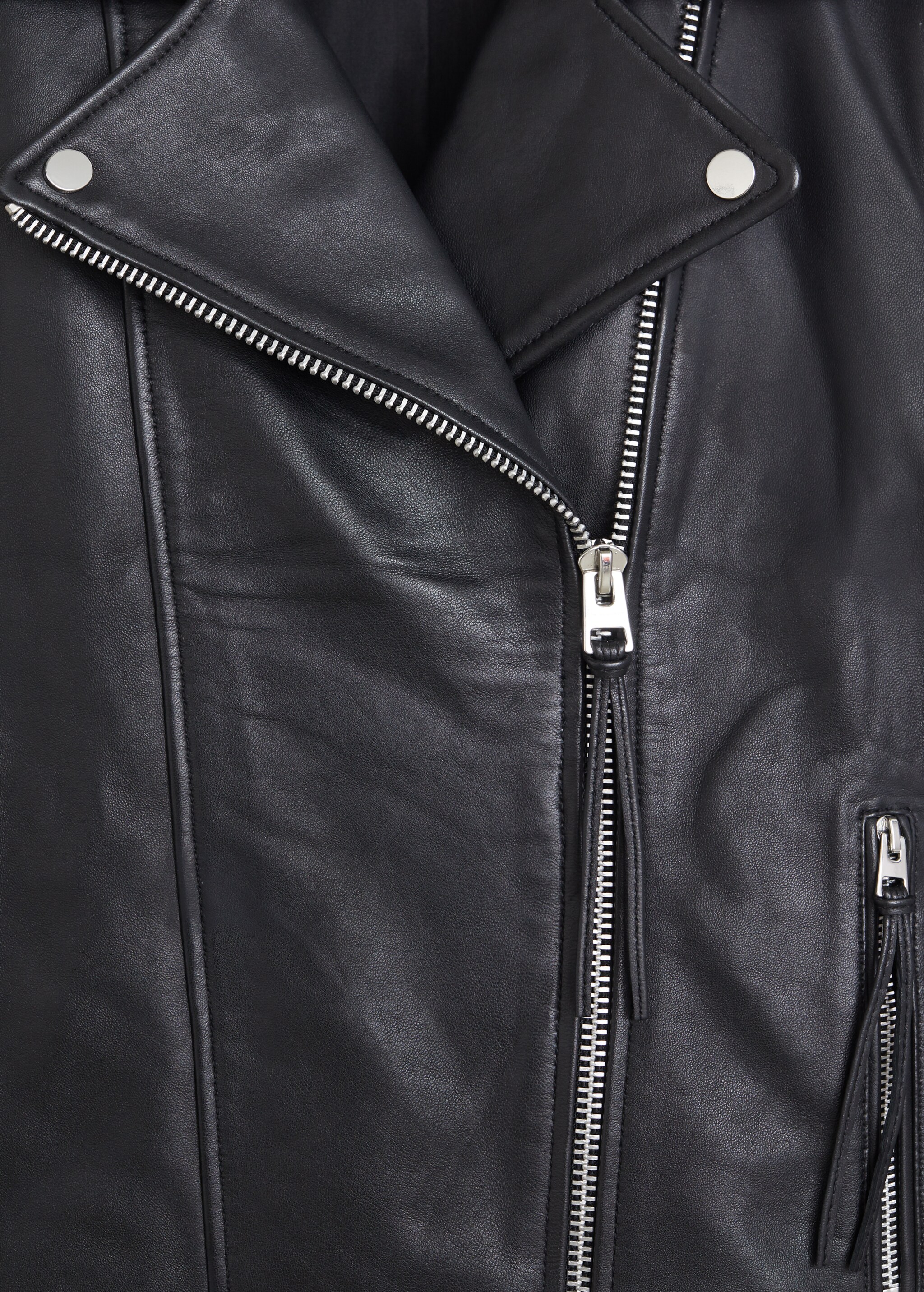 Leather biker jacket - Details of the article 0