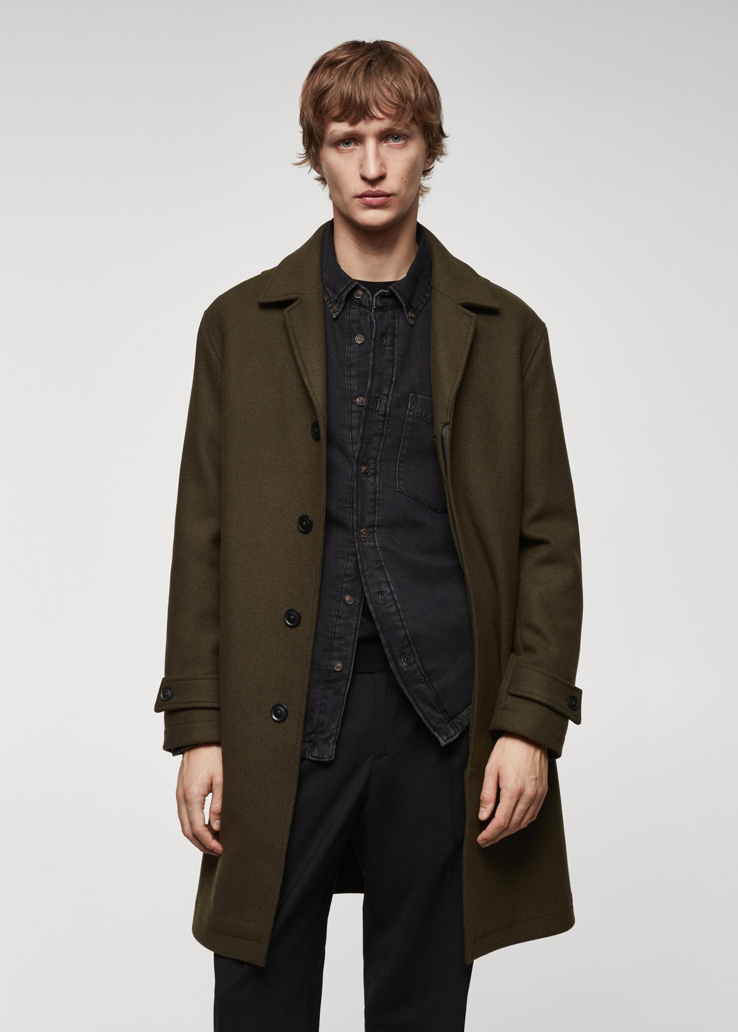 Regular fit wool coat - Medium plane