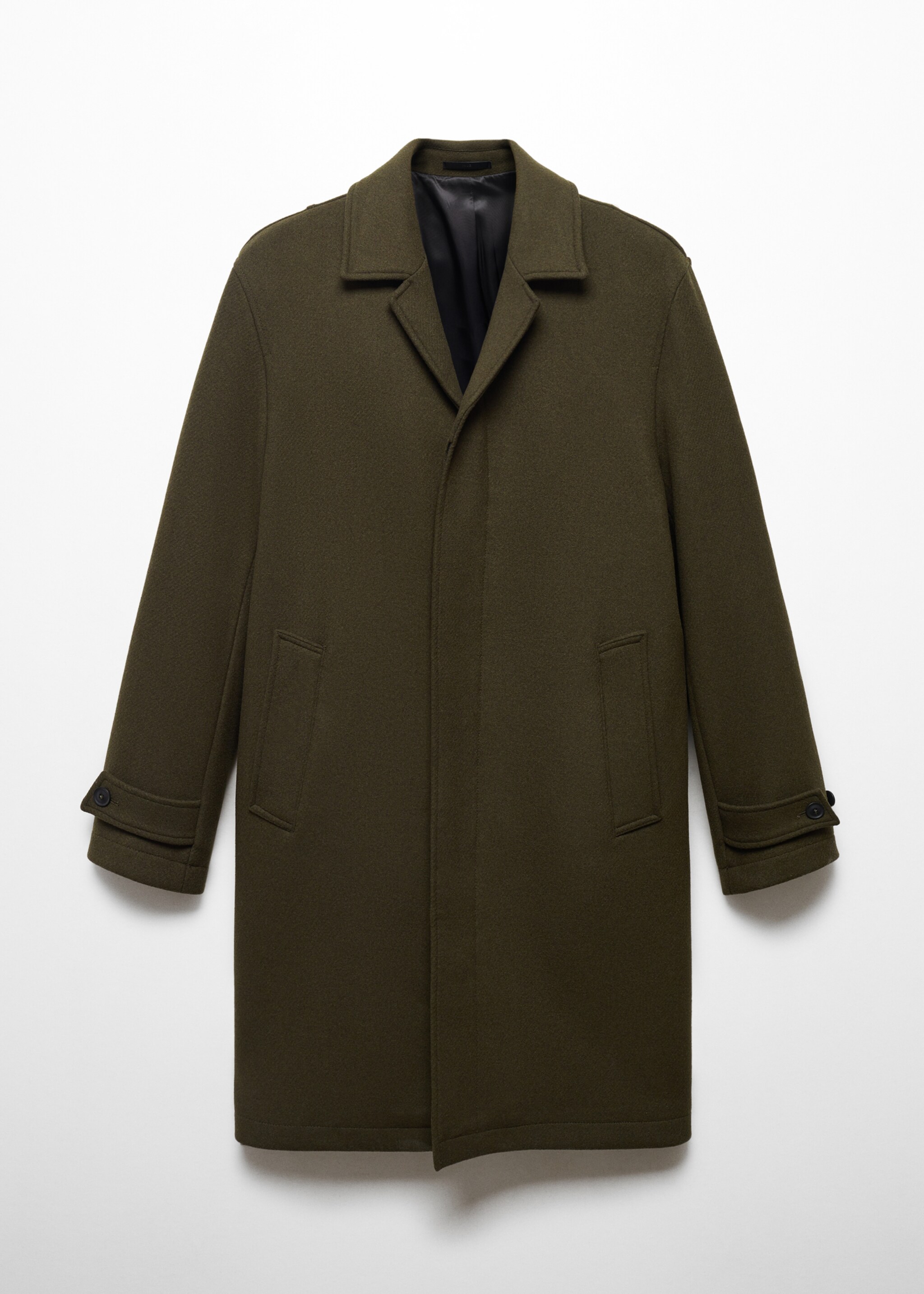 Abrigo lana regular fit - Artículo sin modelo, Khaki. Ref: 67020623-00.