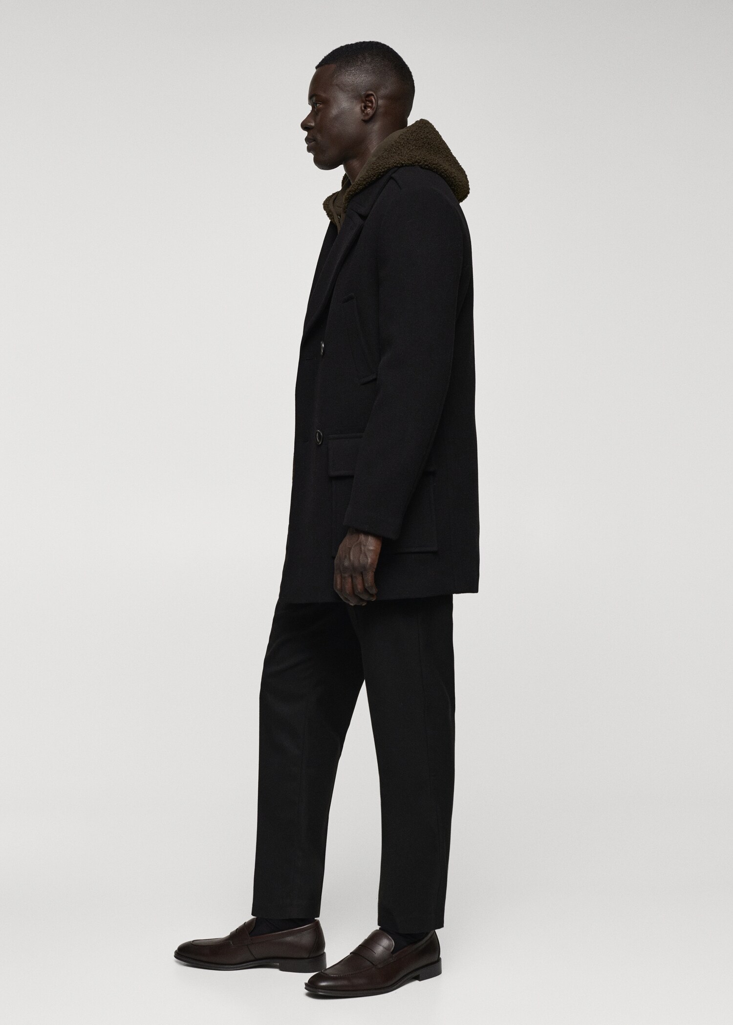 Recycled wool double-breasted coat - Details of the article 2