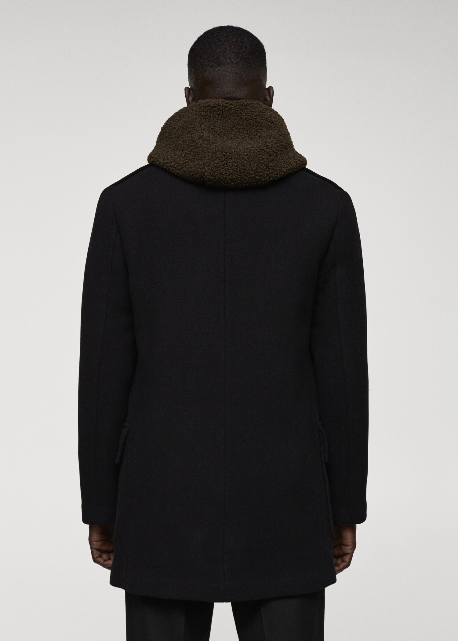 Recycled wool double-breasted coat - Reverse of the article