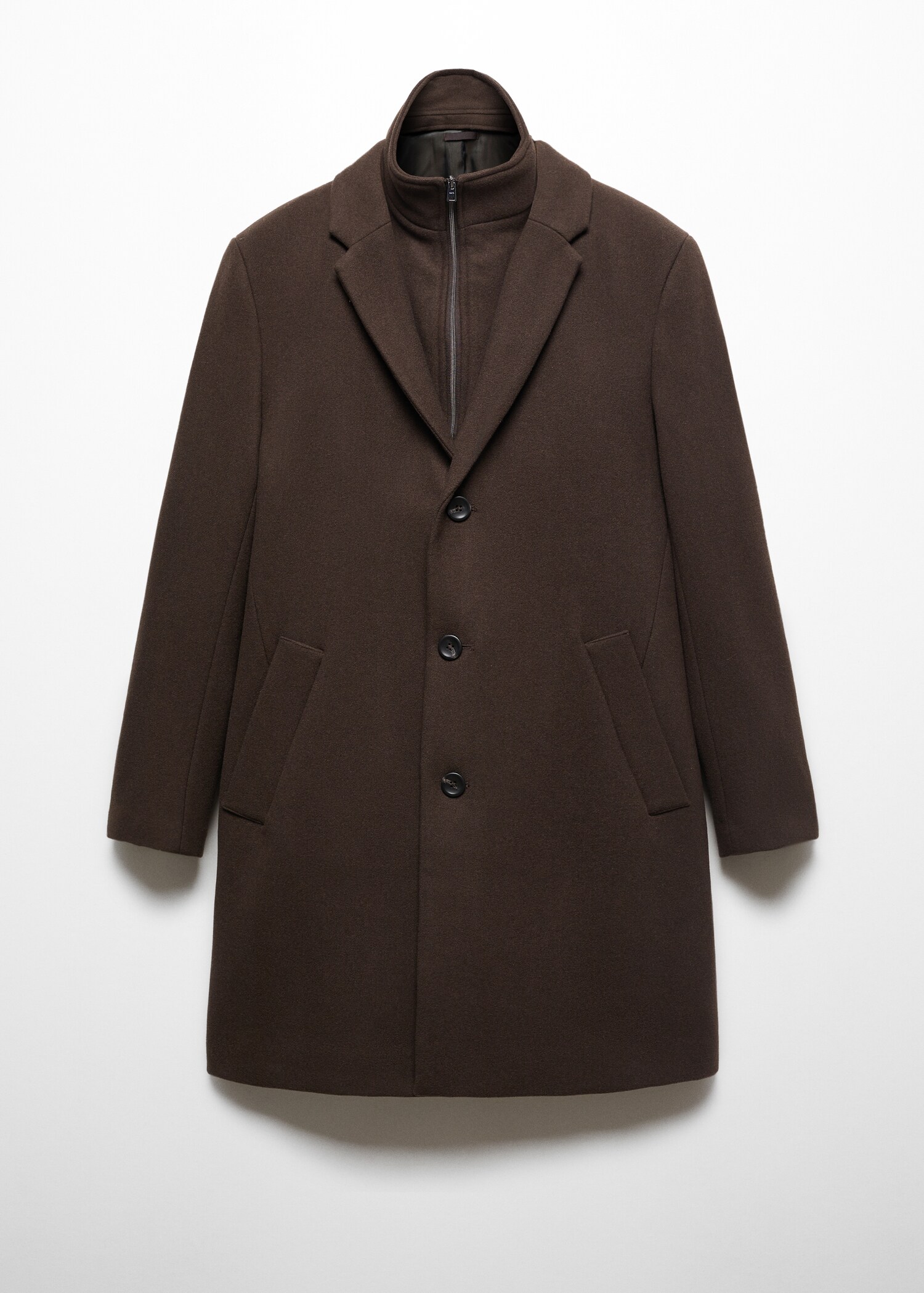 Wool coat with detachable collar - Article without model