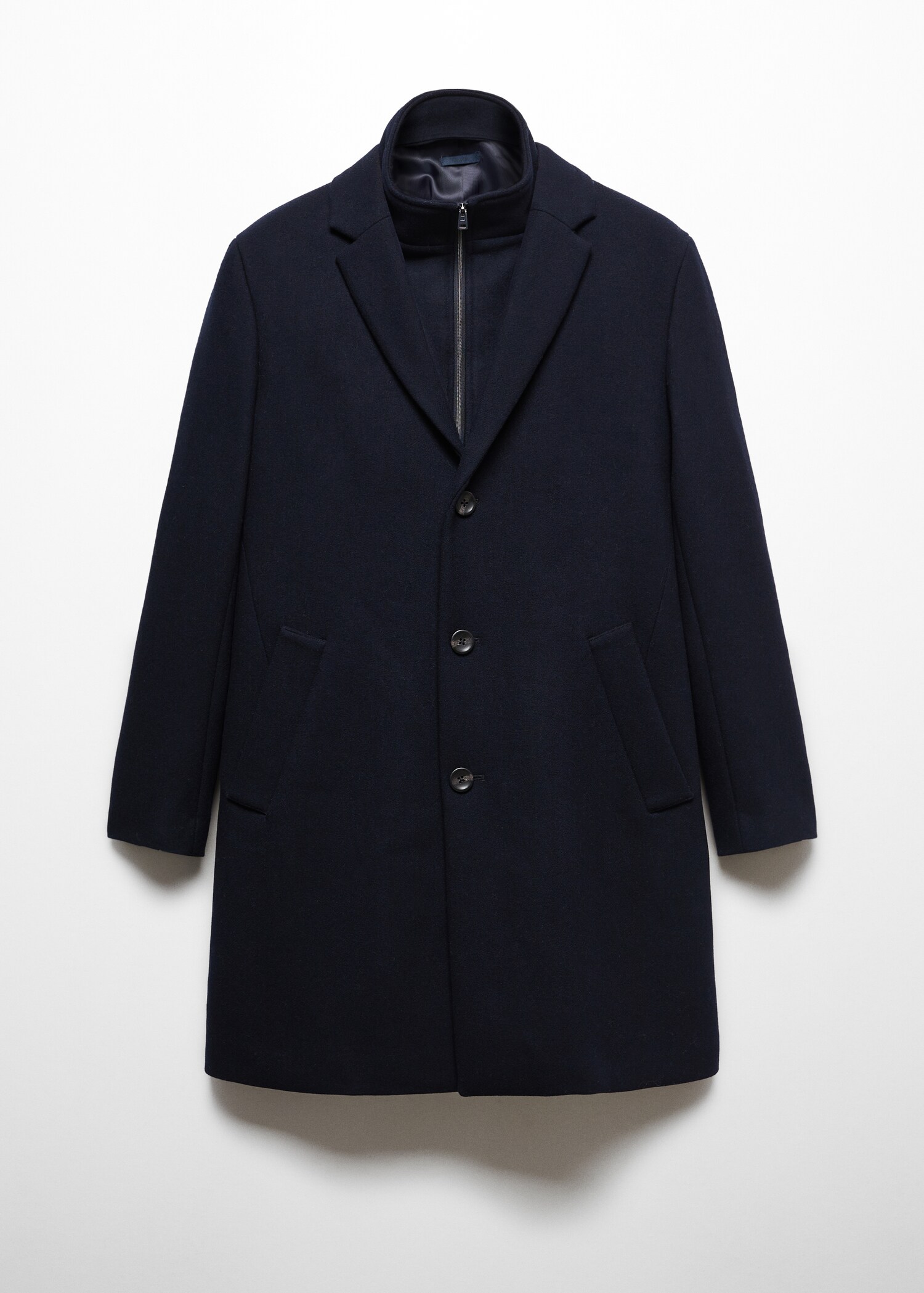 Wool coat with detachable collar - Article without model