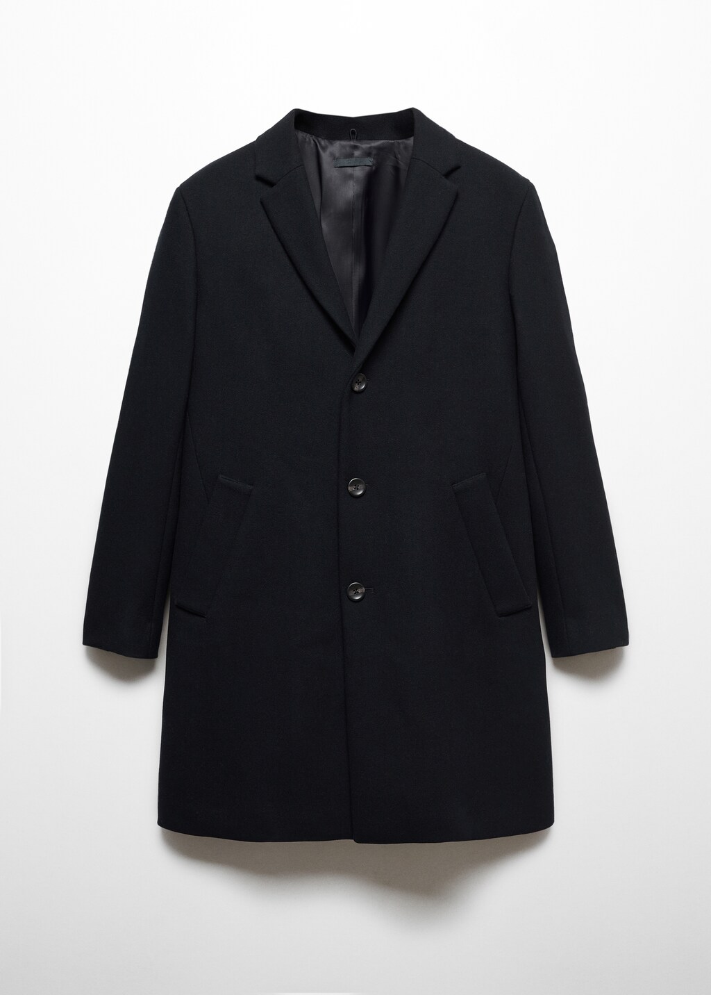 Wool coat with detachable collar - Men | MANGO OUTLET USA