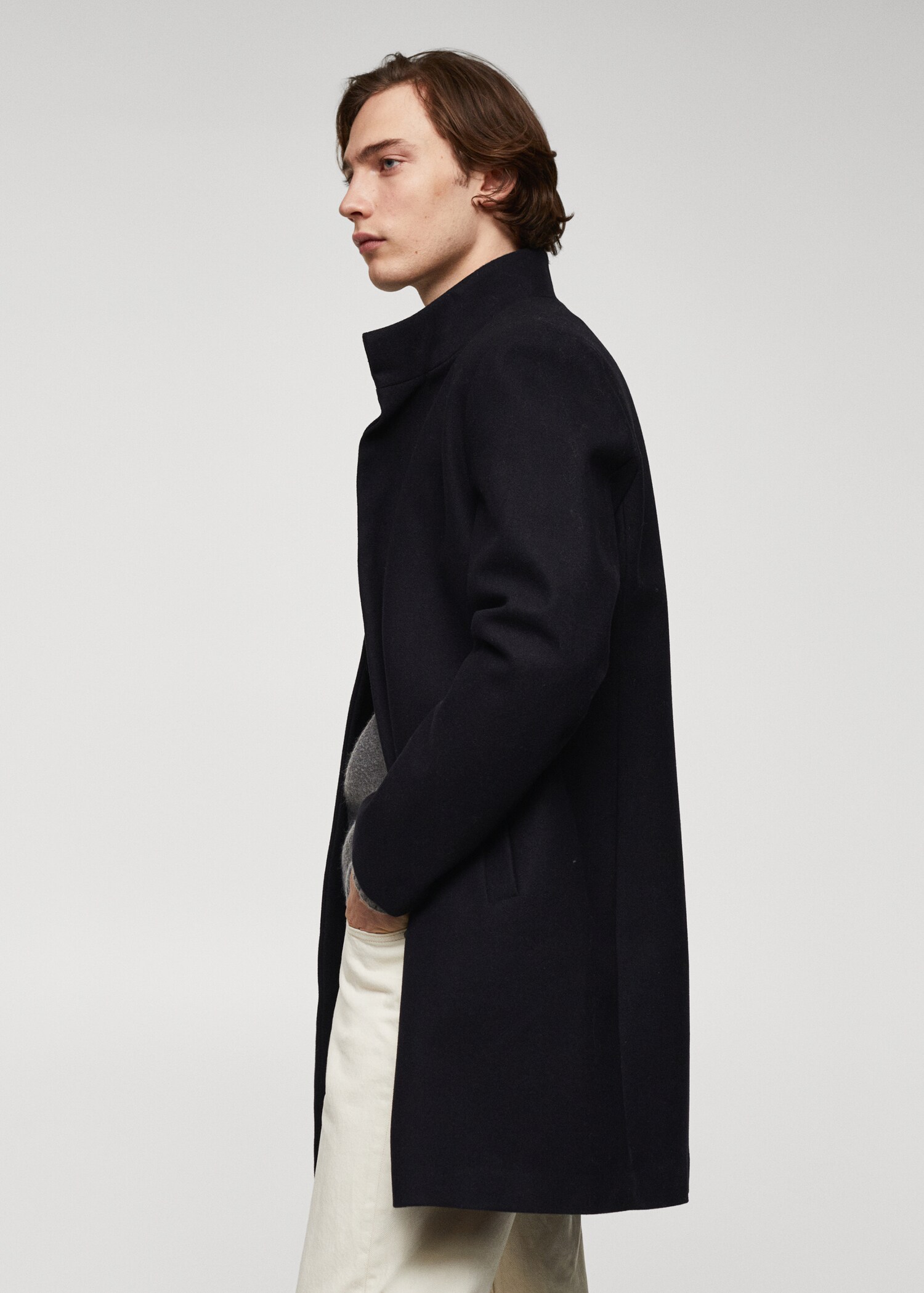 Wool funnel neck coat - Details of the article 2